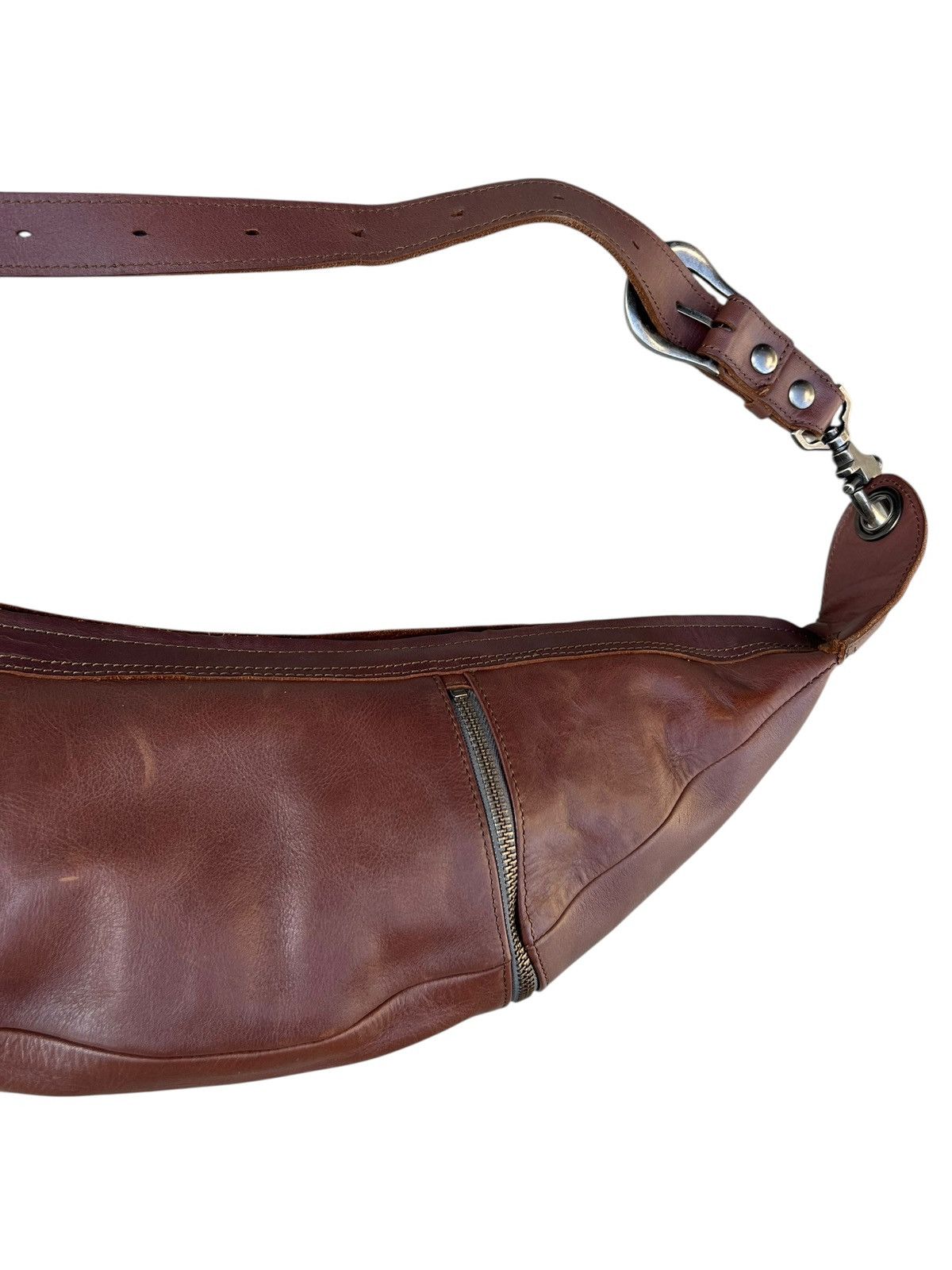 Alfredo Bannister × Leather Alfredo Bannister Patina Leather Multi Pocket Banana Bag Size ONE SIZE - 10 Thumbnail