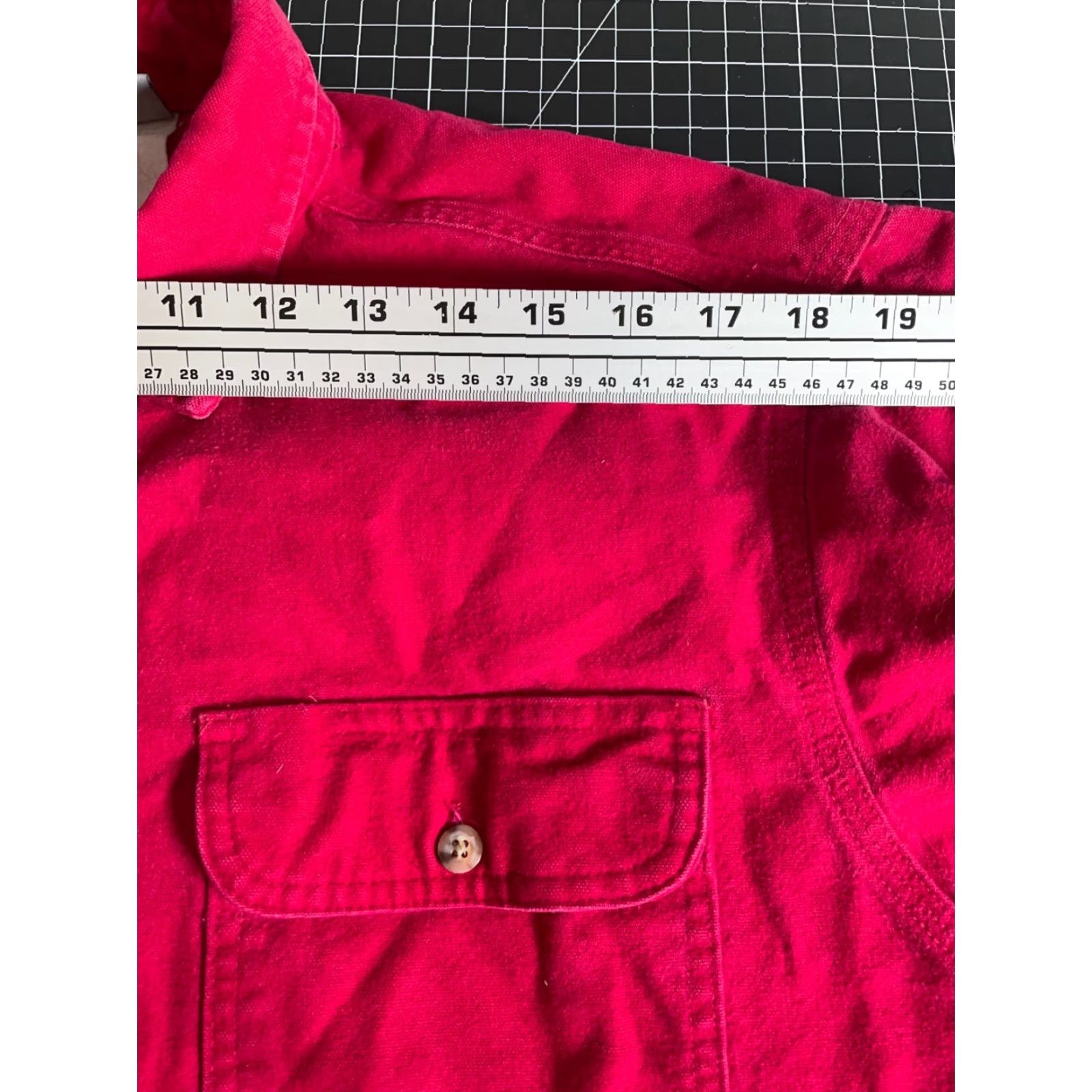 Carhartt VINTAGE Carhartt Shirt Chamois Cloth Button-Up Long Sleeve Collared 90s Grunge Red Men M Size US M / EU 48-50 / 2 - 7 Thumbnail