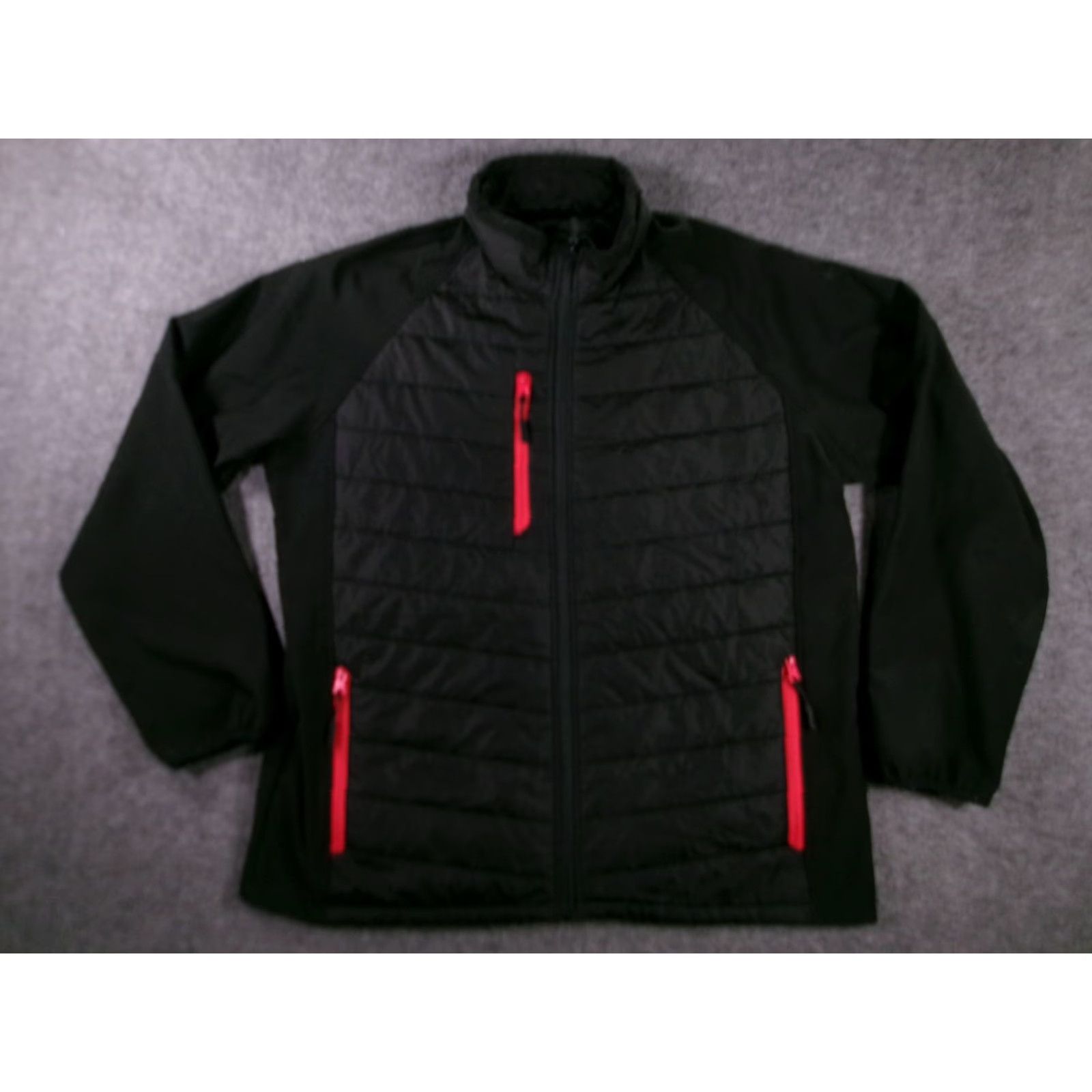 Vintage i5 Apparel Quilted Jacket Mens XL Black Polyester Insulated Full Zip Pockets Winter Active Jacket Size US XL / EU 56 / 4 - 2 Thumbnail