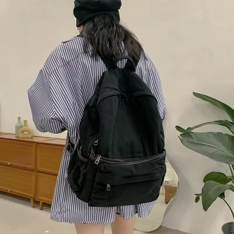Japanese Brand Black Canvas Backpack Size ONE SIZE - 2 Thumbnail