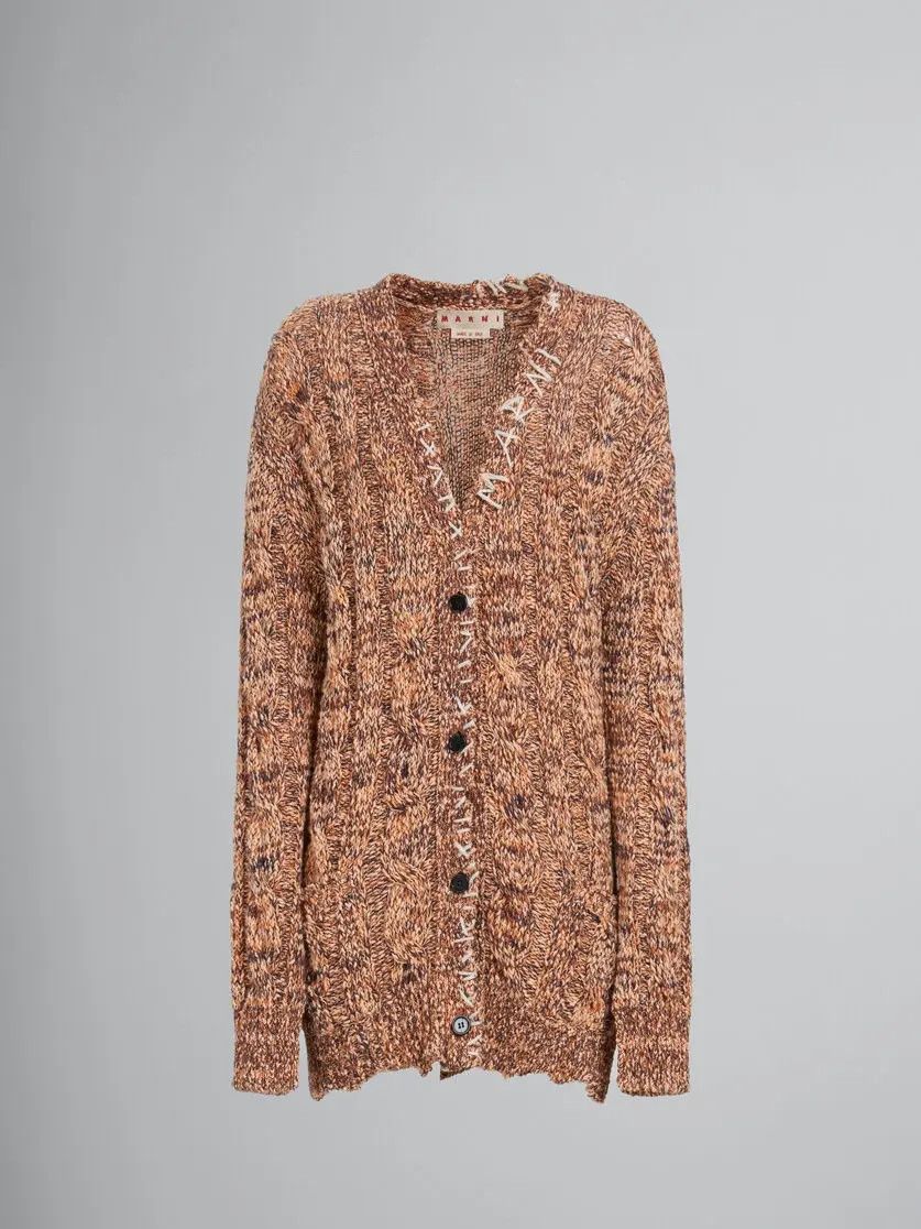 oc11z0525 Mouline Cardigan in Orange