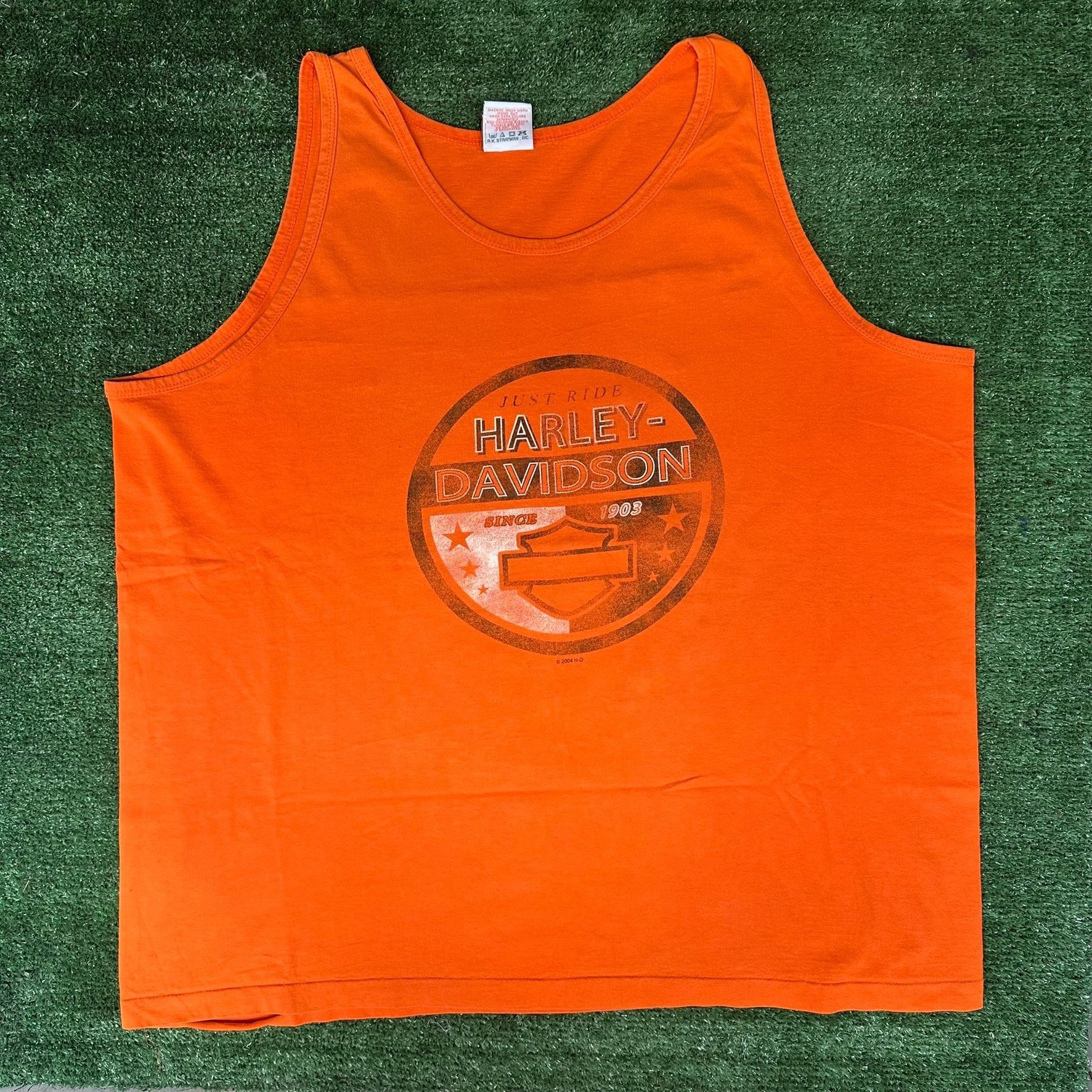 Harley Davidson Vintage Y2K Harley Davidson Missouri Tank Top Orange 3XL Bik Size US XXL / EU 58 / 5 - 1 Thumbnail
