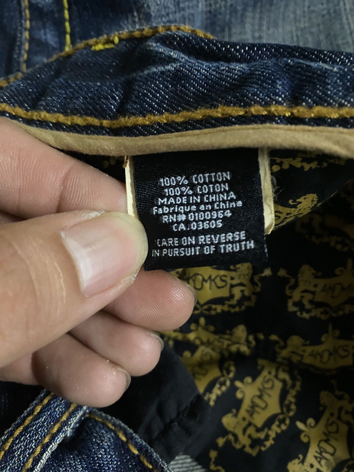 If Six Was Nine 2000's Akademiks Flared Tribal Seawash Jeans Size US 34 / EU 50 - 17 Thumbnail