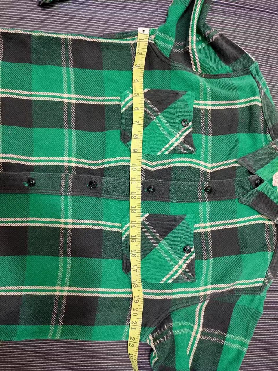 Sugar Cane Vintage Sugar Cane Green Check Flannel Size US L / EU 52-54 / 3 - 9 Thumbnail