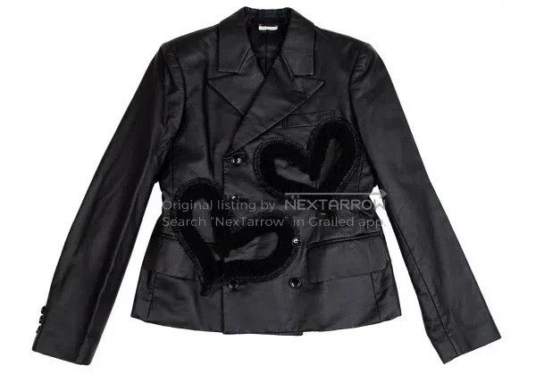 Comme des Garcons Comme des Garcons Black vintage lace heart leather top Size S / US 4 / IT 40 - 2 Thumbnail
