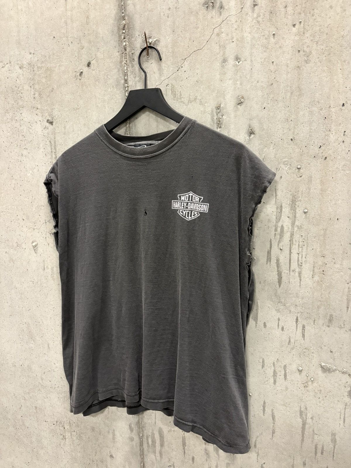 Harley Davidson Vintage Harley Cut Tank Shirt Faded Distressed Grunge Band Size US XL / EU 56 / 4 - 1 Thumbnail