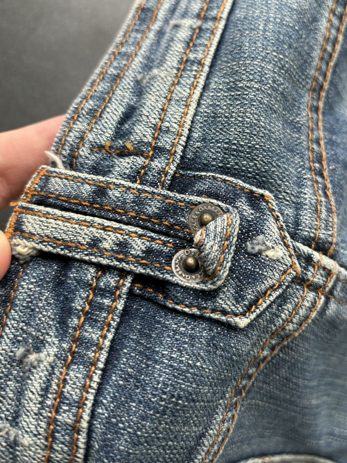 Dolce & Gabbana × Vintage Vintage Dolce & Gabbana Mini Skirt Denim Jean Short 2000s Size 33" - 5 Thumbnail