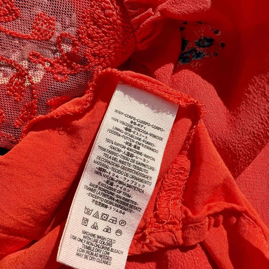 Free People Free People Mockingbird Mesh Mini Dress Red Size 0 Small Size XS / US 0-2 / IT 36-38 - 6 Thumbnail