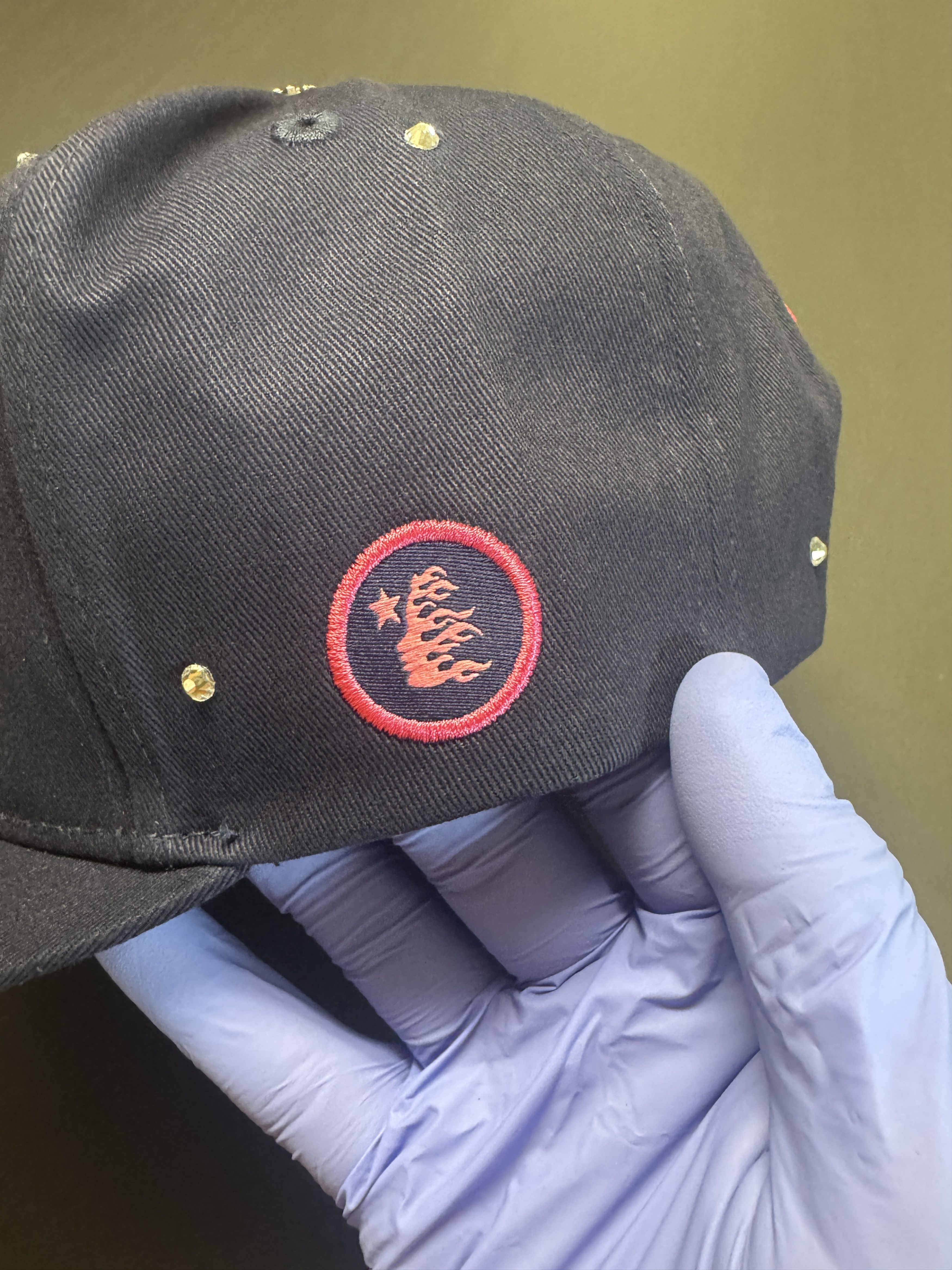 HELLSTAR HELLSTAR Rhinestone SnapBack Navy/Pink O/S Size ONE SIZE - 2 Thumbnail