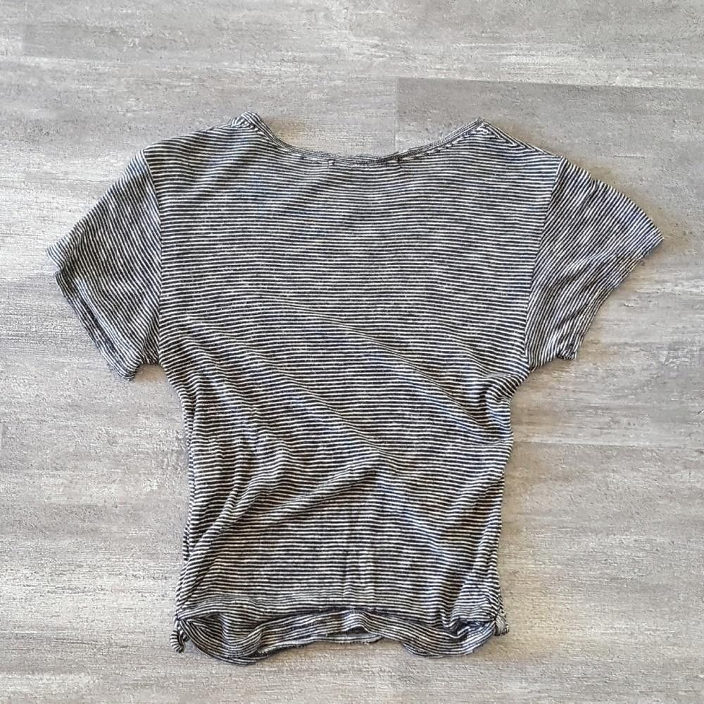 Designer Black Pinstripe Melville Double Knot Crop Size ONE SIZE - 2 Thumbnail