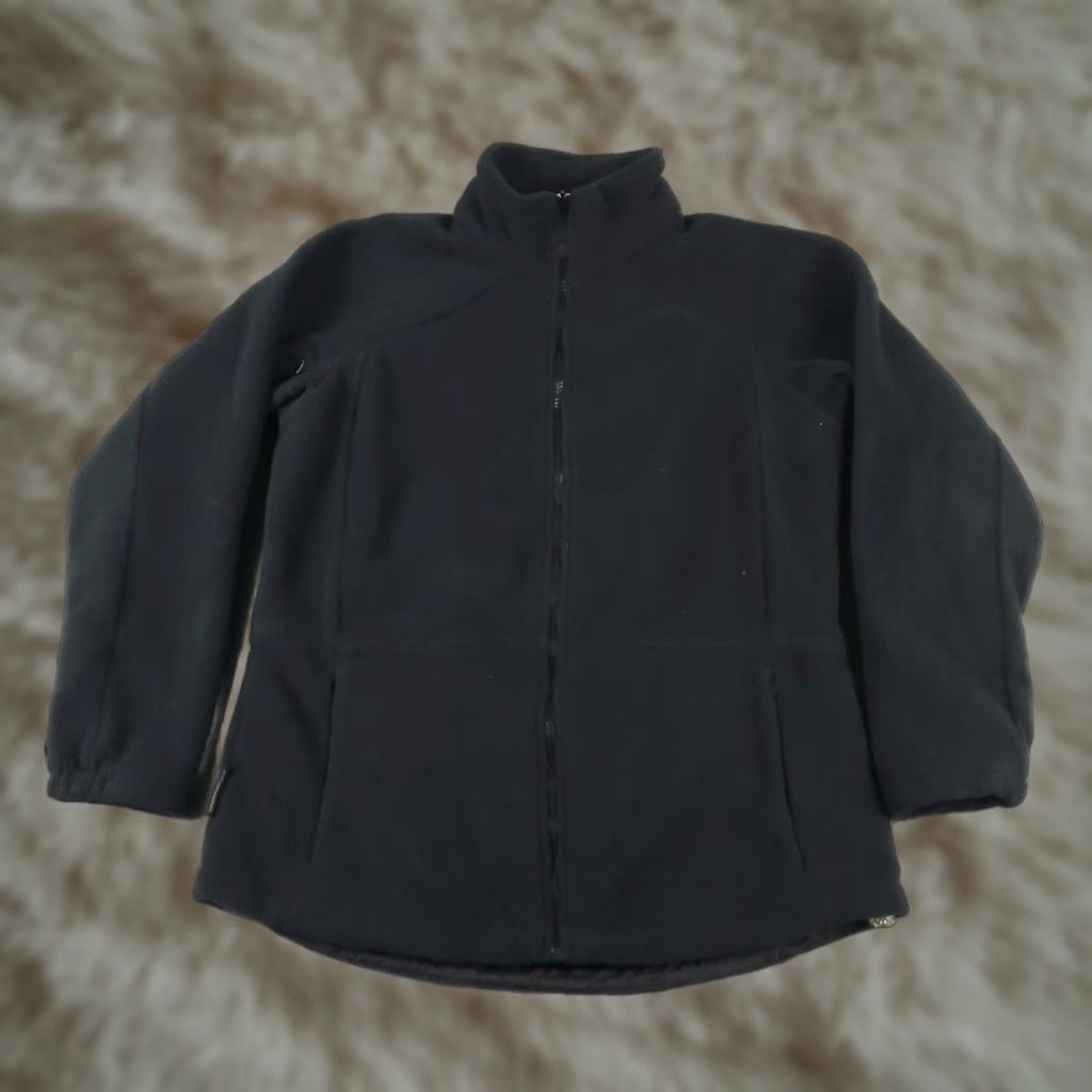 Vintage Columbia Jacket Womens Large Black Fleece Full Zip Up Sweater Sweatshirt Size L / US 10 / IT 46 - 1 Thumbnail