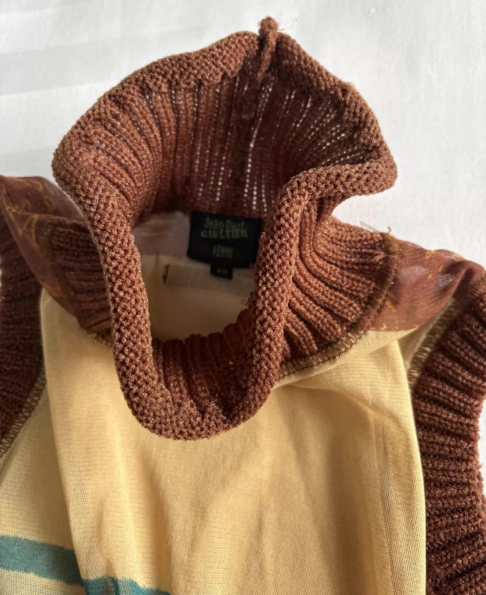 Jean Paul Gaultier JPG vintage knit mesh panel vest 2001 graffiti Size S / US 4 / IT 40 - 8 Thumbnail