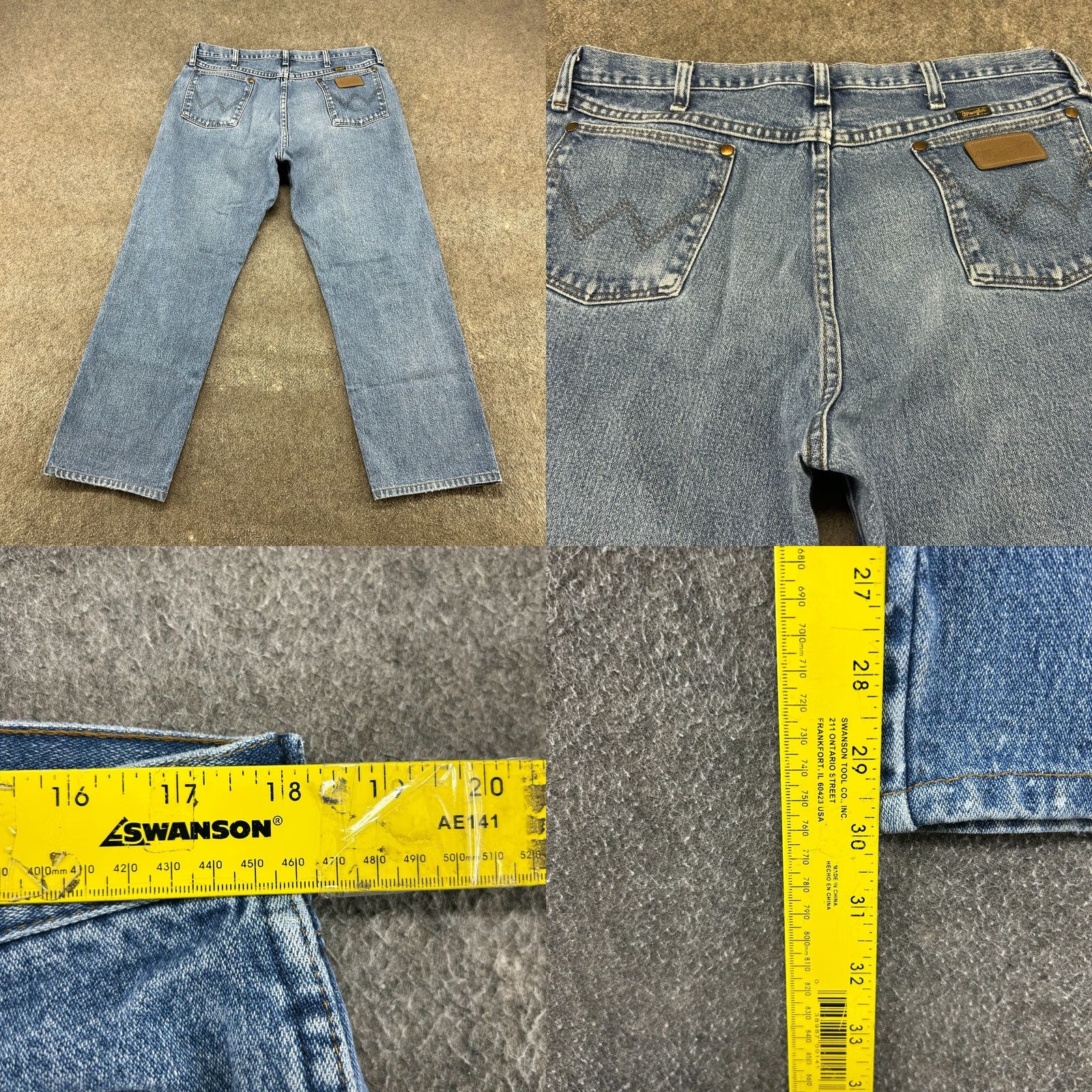 Wrangler Wrangler 13MWZ Jeans Mens 36x30 Blue Cowboy Cut Regular Fit Light Wash Western Vintage Size US 36 / EU 52 - 9 Thumbnail