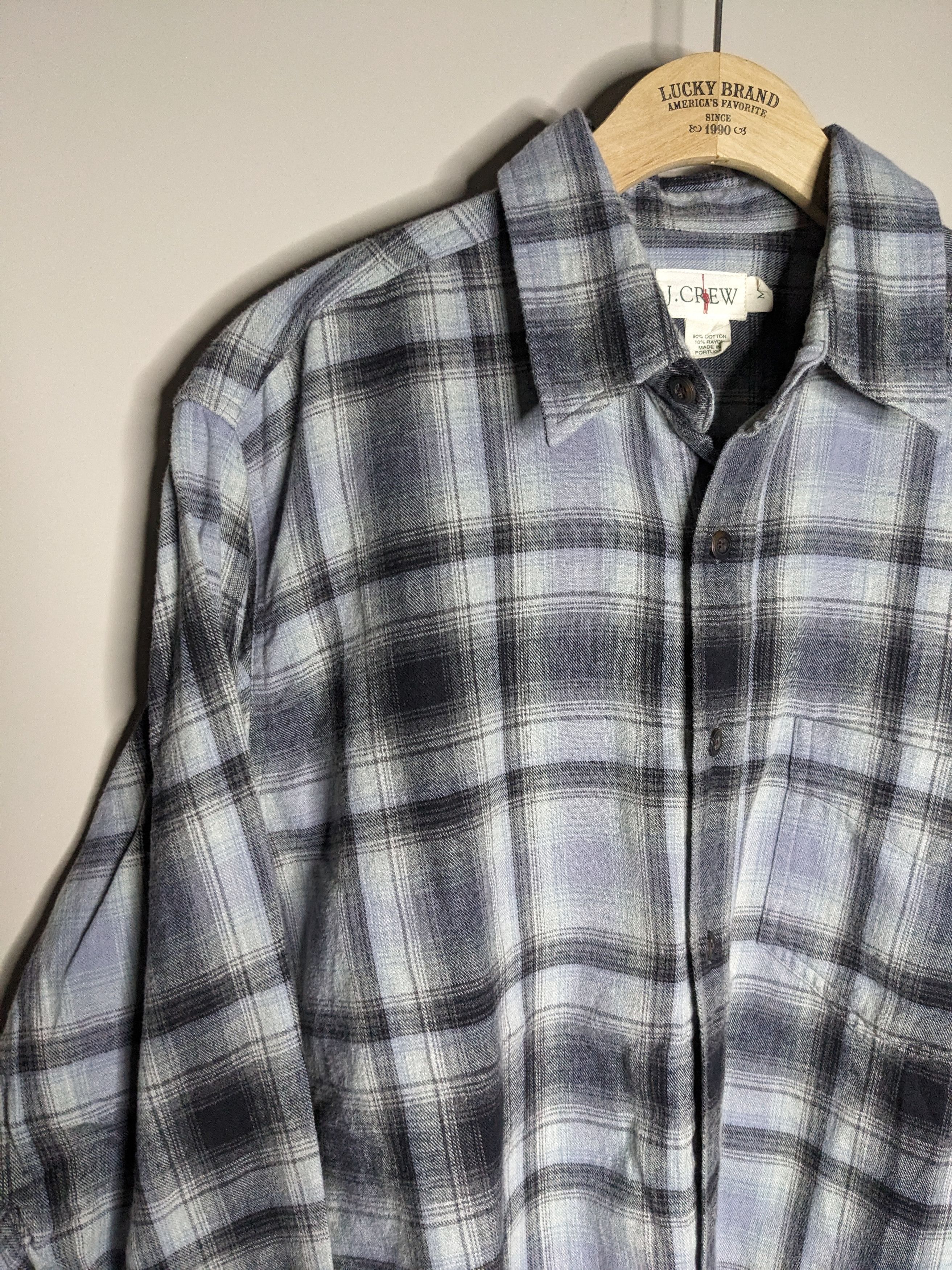 J.Crew VTG 90s J Crew Plaid Flannel Shirt Mens Medium Western Ombre Size US M / EU 48-50 / 2 - 4 Thumbnail