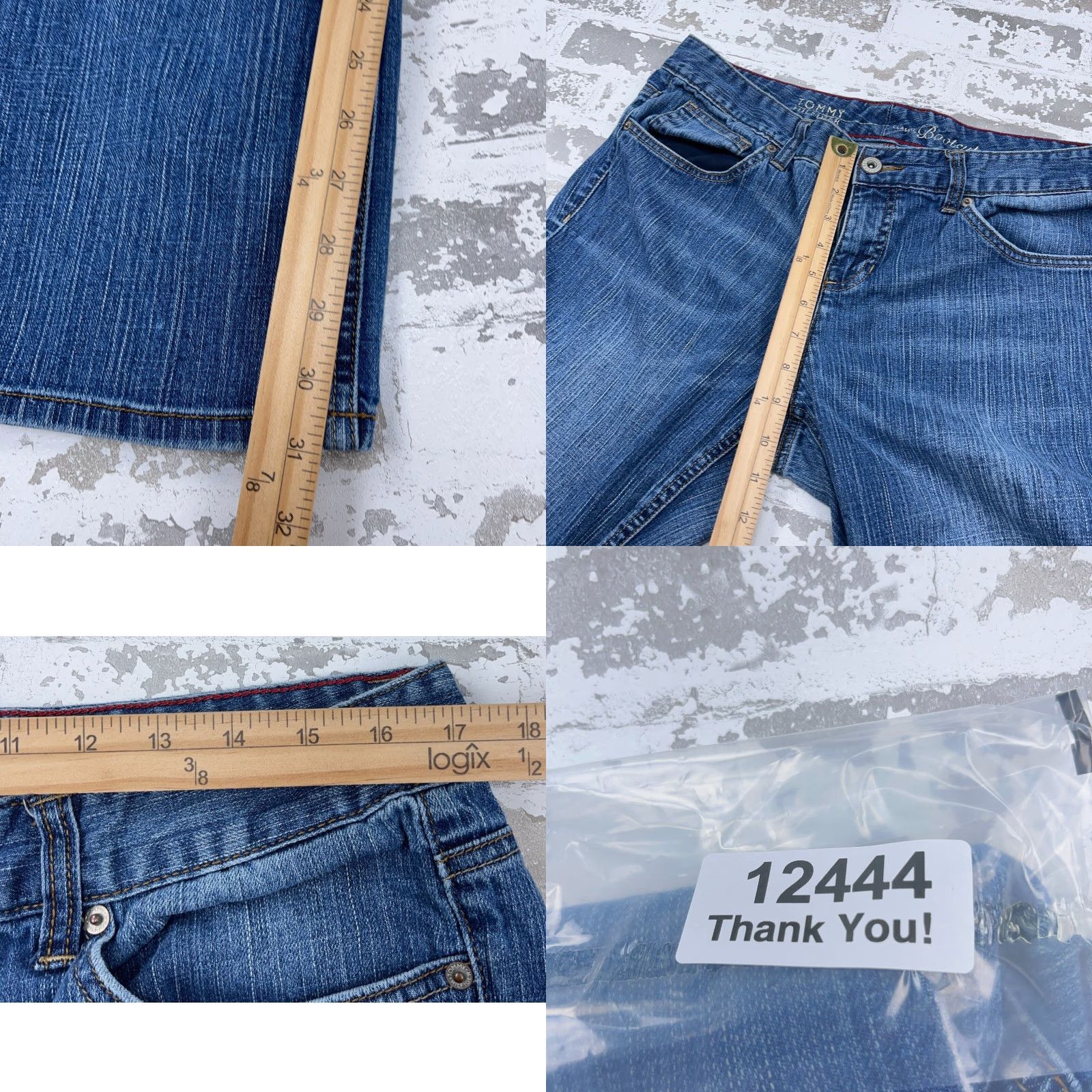 Tommy Hilfiger VINTAGE Tommy Hilfiger Jeans Women 14 Boot Cut Dark Wash Denim Pants Ladies Y2K Jeans Womens 14 Dark Blue 90s Hipster Classic Boots Cut-Blue"} Size 36" / US 14 / IT 50 - 8 Thumbnail