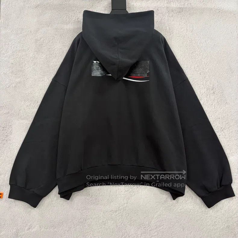 Balenciaga Balenciaga Black Coke Wave Blocked Tape Hoodie Size US M / EU 48-50 / 2 - 2 Thumbnail