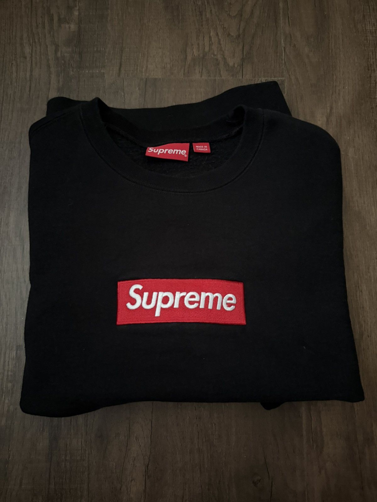 Supreme Supreme Box Logo Black Crewneck Medium FW22 Size US M / EU 48-50 / 2 - 3 Thumbnail