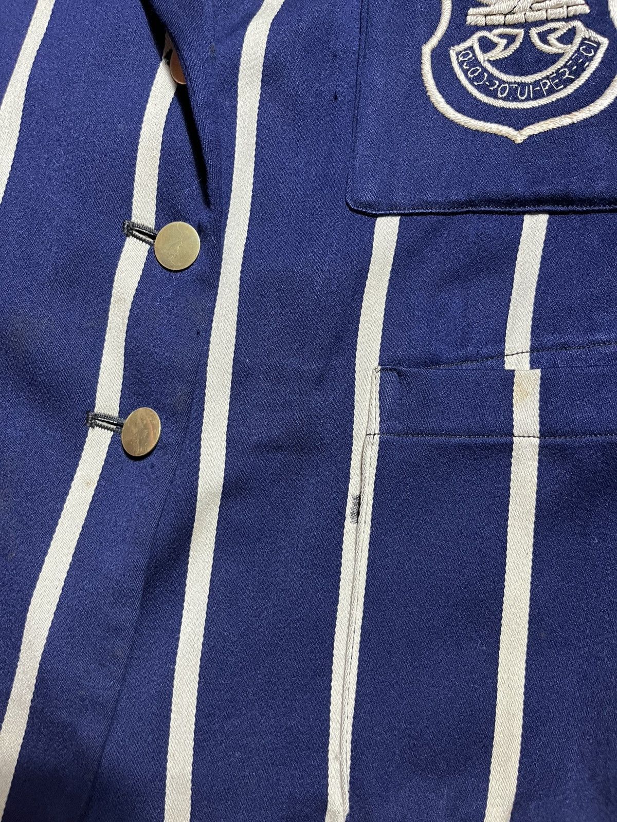 Japanese Brand × Vintage Vintage Striped School Blazer Leycott York UK with Crest Size S / US 4 / IT 40 - 10 Thumbnail