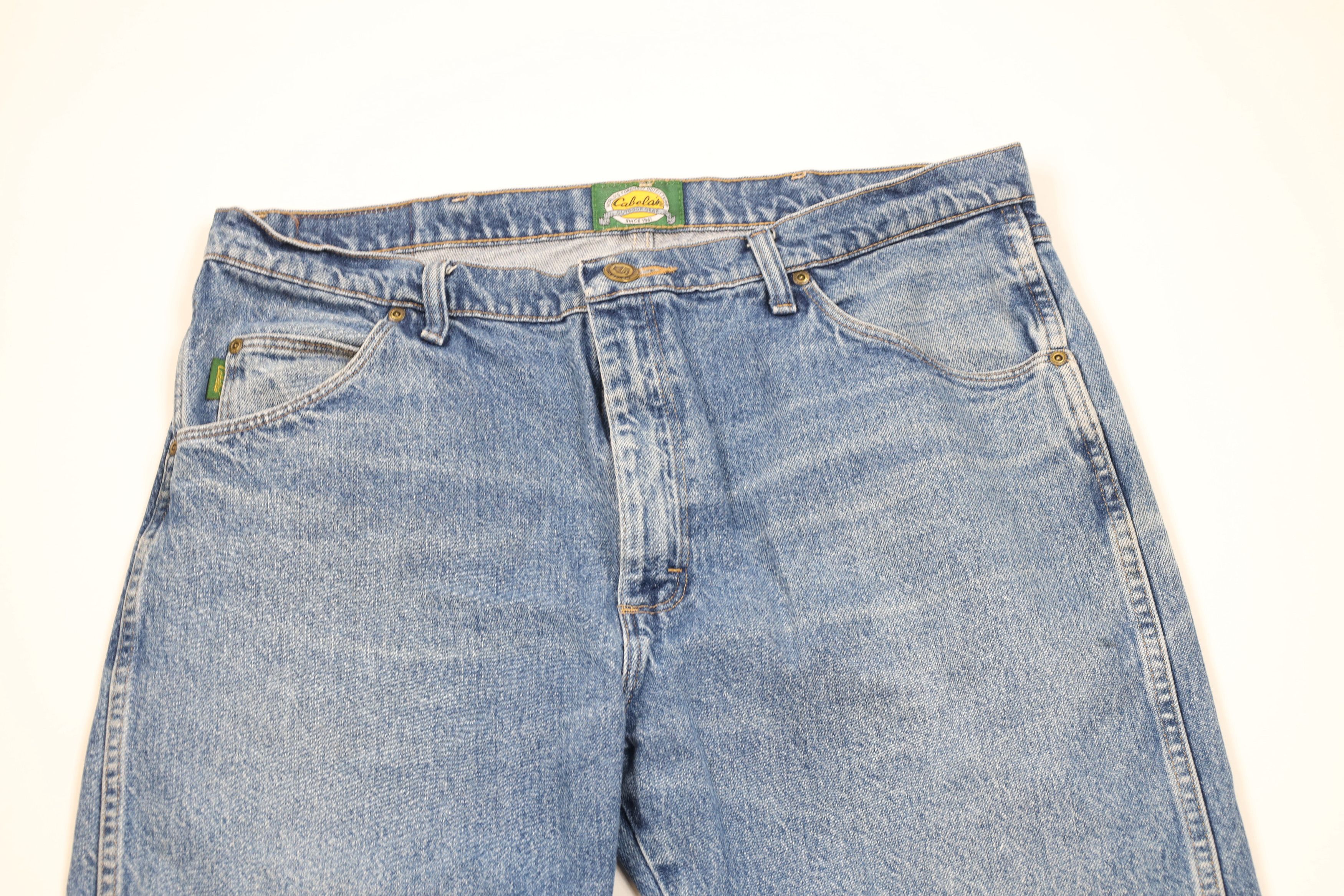 Cabelas Vintage Cabelas Faded Straight Leg Denim Jeans Blue Cotton Size 38" / US 16 / IT 52 - 2 Thumbnail