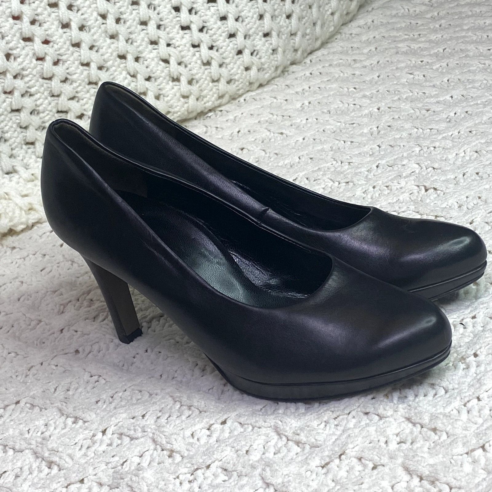 Other Paul Green Black Real Leather Pumps Heels, Women's Shoes, Si Size US 7.5 / IT 37.5 - 4 Thumbnail
