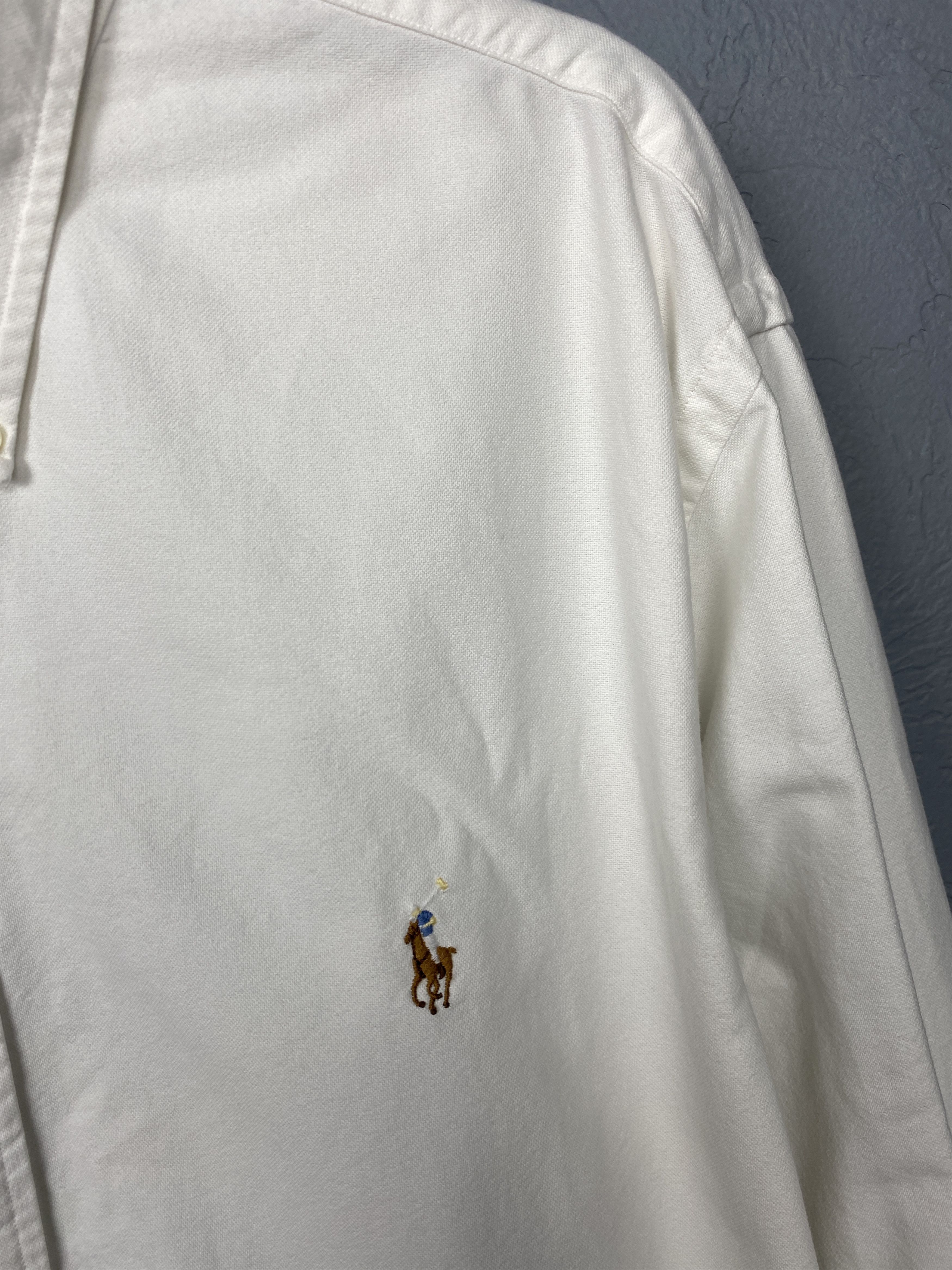 Polo Ralph Lauren Polo Ralph Lauren Vintage Mens White Long Sleeve Shirt Size US XXL / EU 58 / 5 - 3 Thumbnail