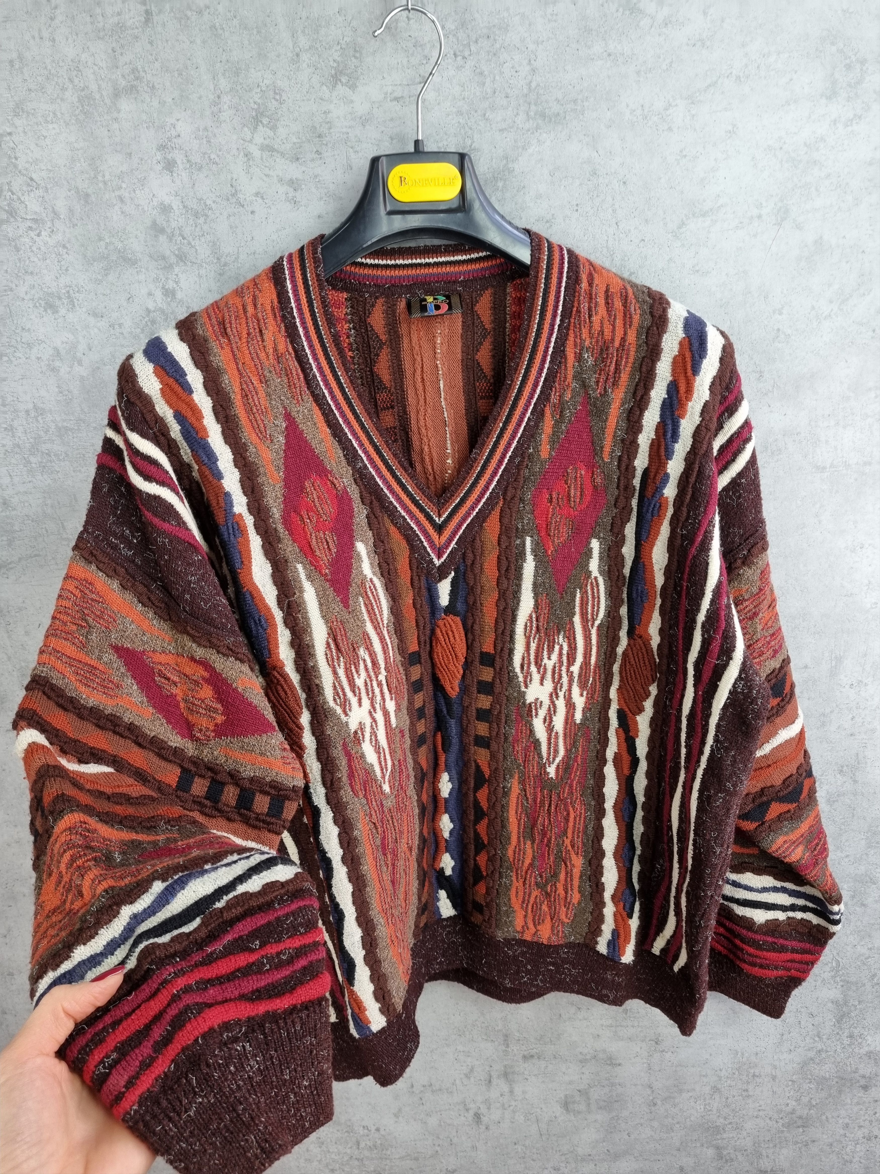 Vintage Baffo Coogi Knitted Sweater Carlo Colucci Style Size US L / EU 52-54 / 3 - 1 Thumbnail