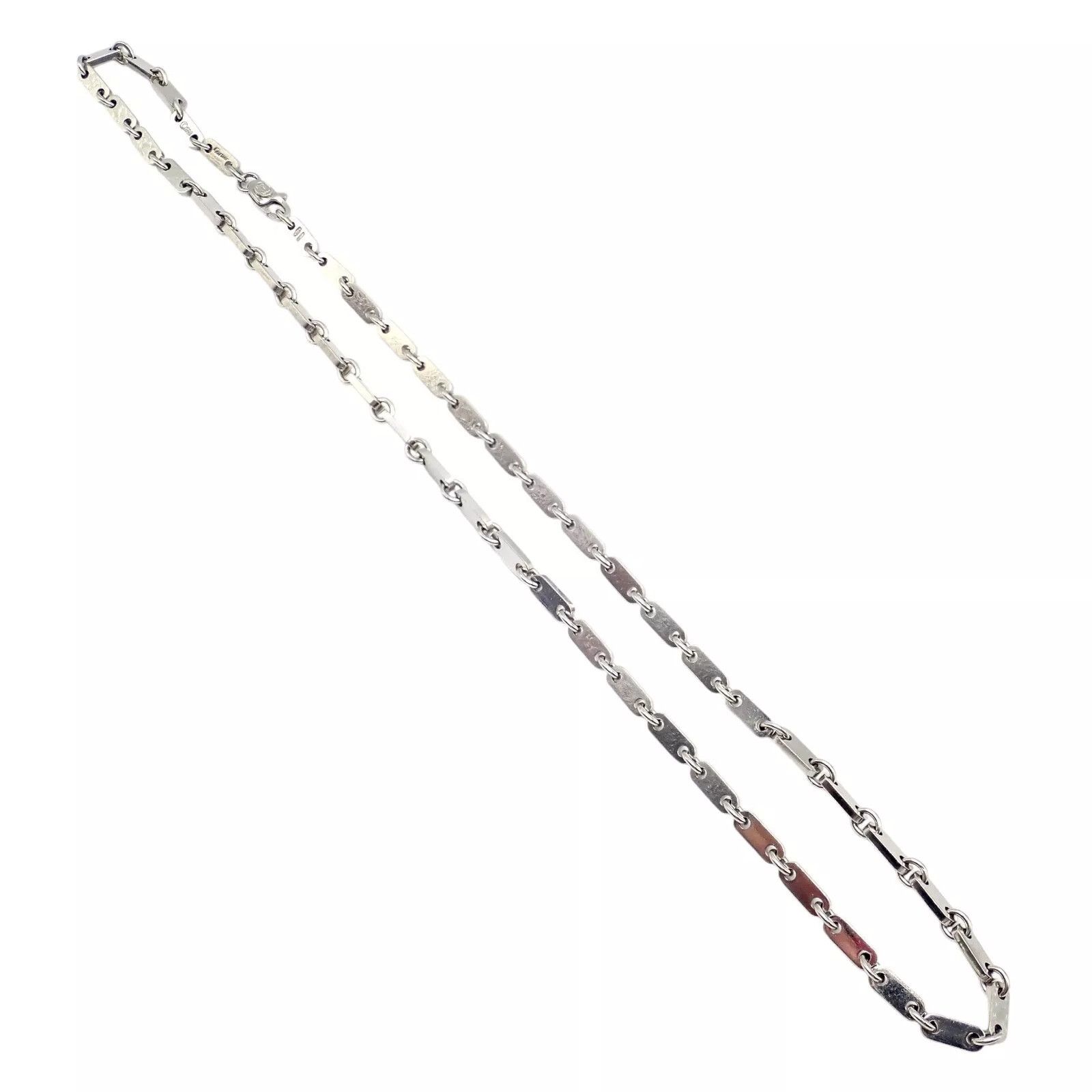 Cartier Cartier 18k White Gold Flat Link Necklace 17.75" 1998 Size ONE SIZE - 1 Thumbnail