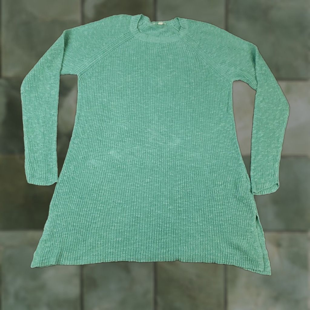 Eileen Fisher Eileen Fisher Sweater Womens XL Blue Knit Pullover Casual Long Sleeve Crew Neck Cotton Linen Classic Size XL / US 12-14 / IT 48-50 - 1 Thumbnail