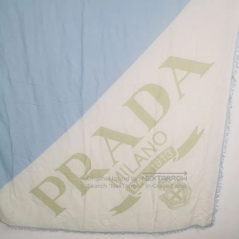 Prada Prada Colorblock Logo Fringed Scarf. Size ONE SIZE - 2 Thumbnail