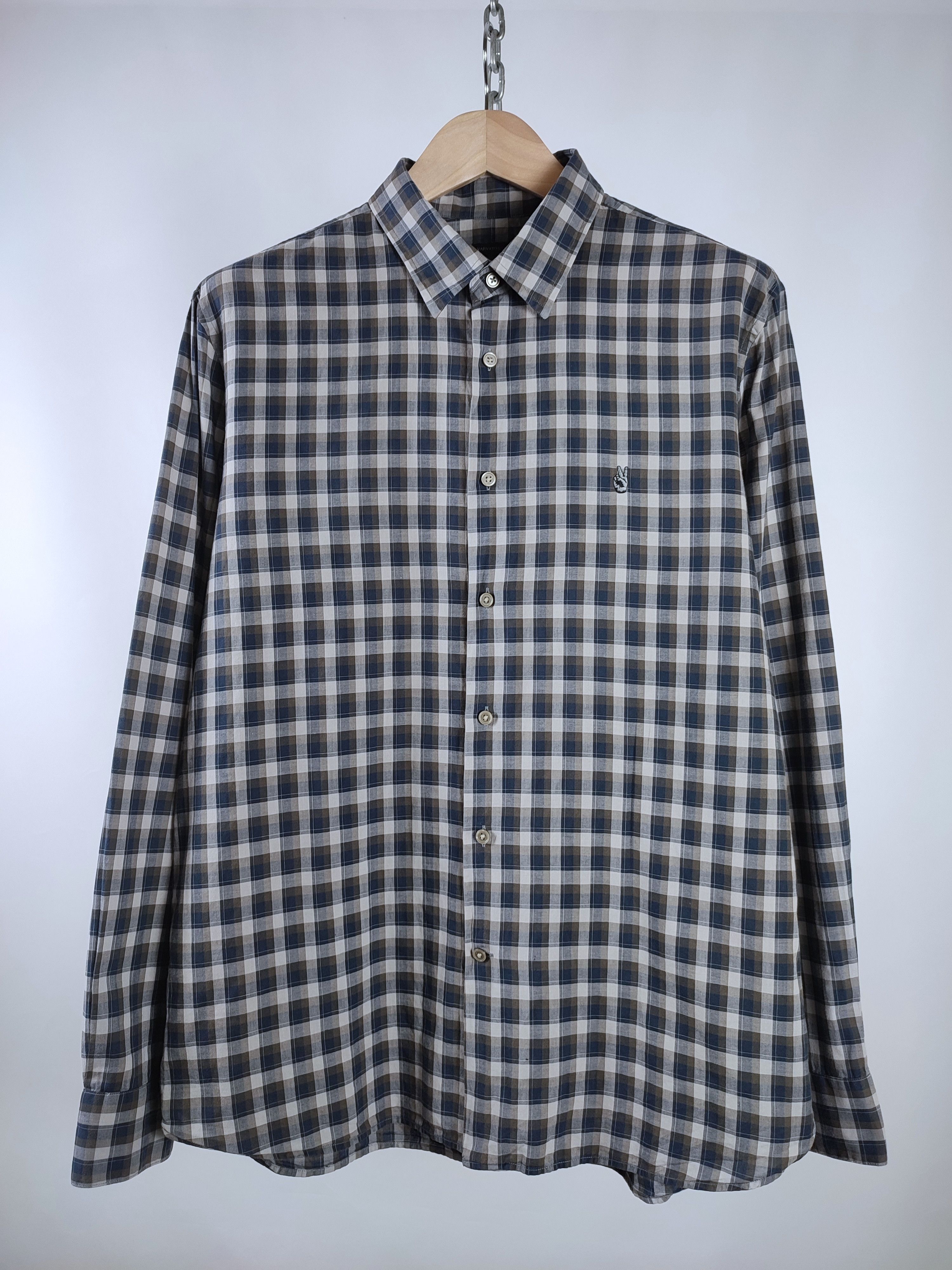 John Varvatos John Varvatos Flannel Check Long Sleeve Shirt Size US L / EU 52-54 / 3 - 4 Thumbnail