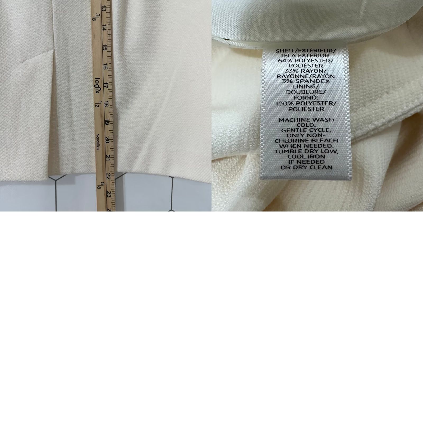 Loft Ann Taylor LOFT Cream Sailor Pencil Skirt Size 6 Button Accent Textured Lined Womens Size 28" / US 6 / IT 42 - 8 Thumbnail