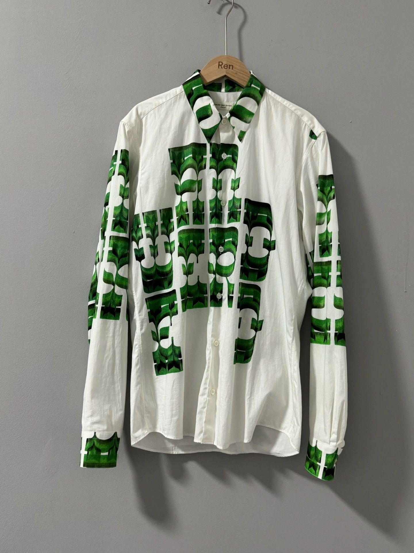 Dries Van Noten Dries Van Noten new green print LS shirt 46 Size US S / EU 44-46 / 1 - 3 Thumbnail
