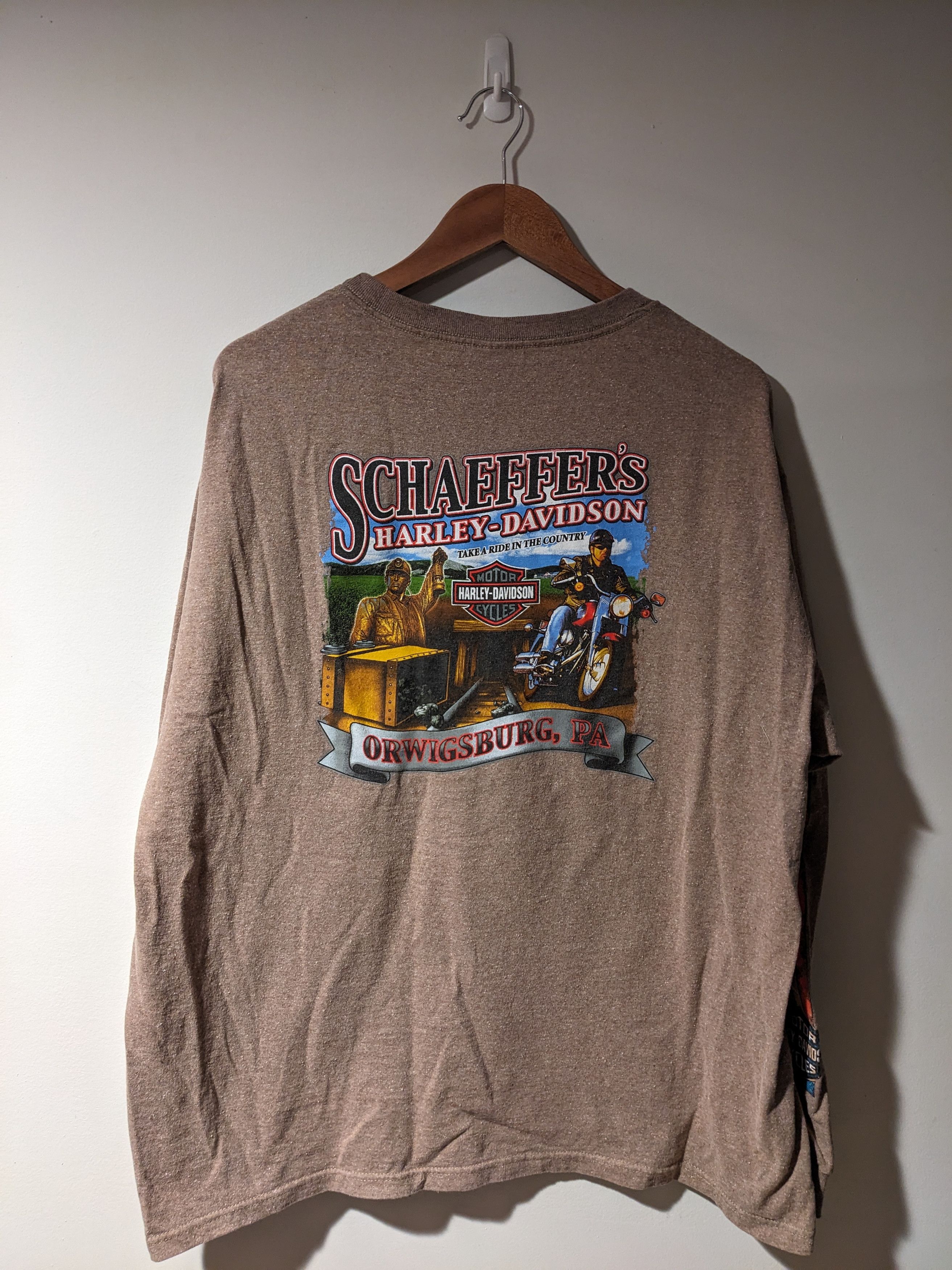 Harley Davidson × Vintage Vintage 2005 Harley Davidson Flames Long Sleeve T-shirt Size US XL / EU 56 / 4 - 1 Thumbnail
