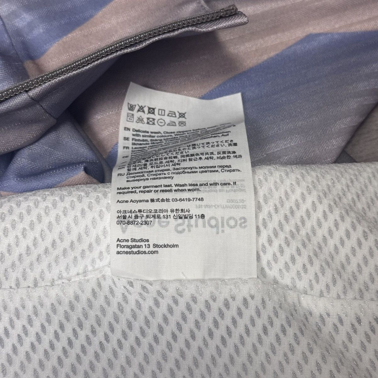 Acne Studios Acne Studios Men's Blue & Beige Jacquard Zipper Jacket - L Size US L / EU 52-54 / 3 - 6 Thumbnail