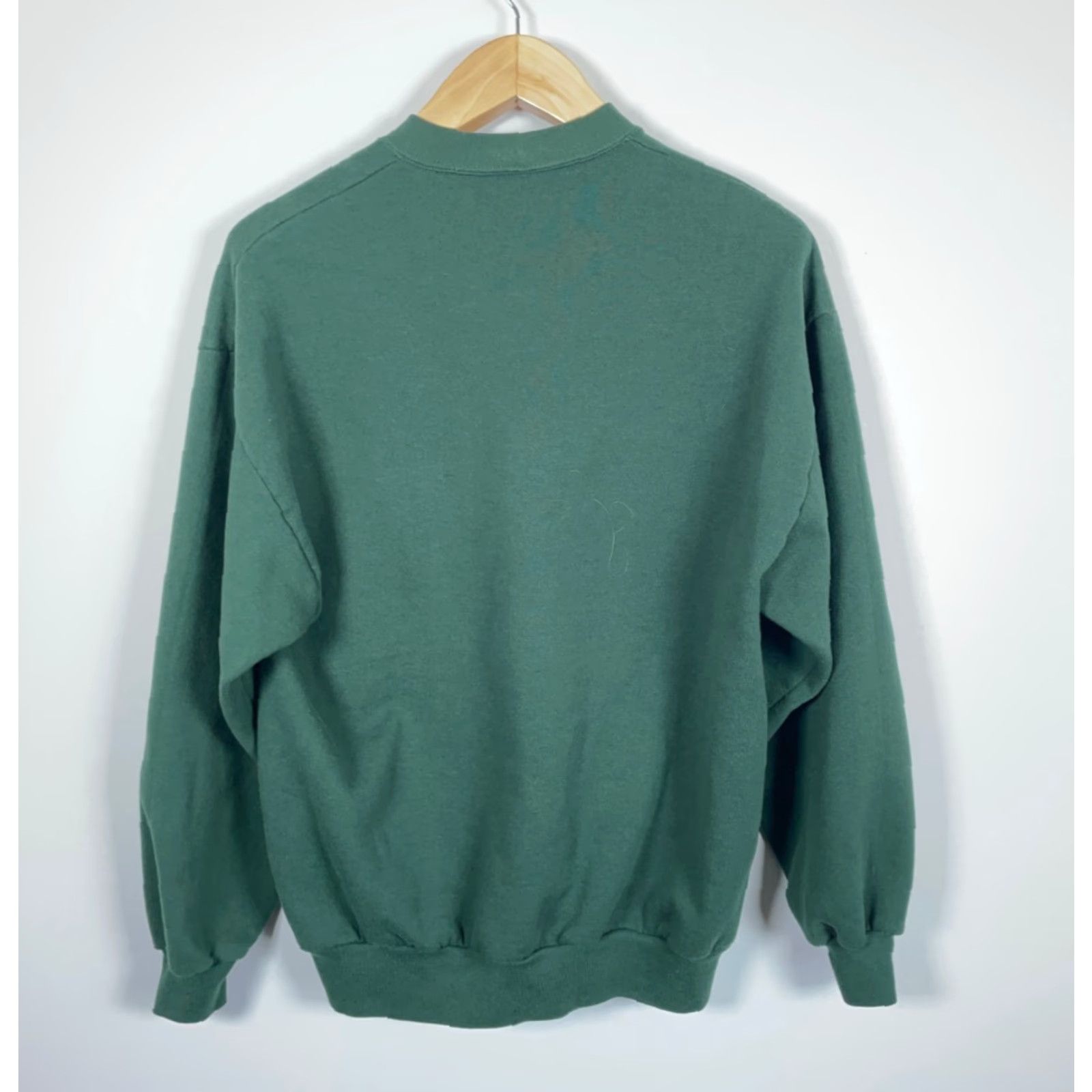 Jerzees VINTAGE Jerzees Sweatshirt 90s Snowman Applique Dark Green XL Adult Womens Pullover Crew Neck 50/50 Cotton Polyester Size XL / US 12-14 / IT 48-50 - 2 Thumbnail