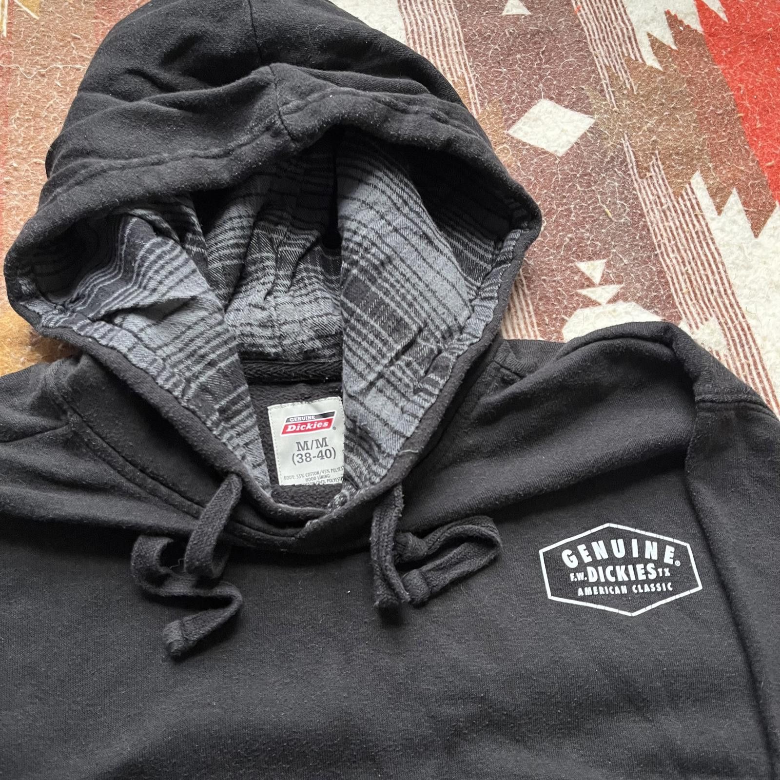 Dickies × Vintage Vintage Y2K Dickies Carhartt Plaid Lined Black Grunge Hoodie Size US M / EU 48-50 / 2 - 2 Thumbnail