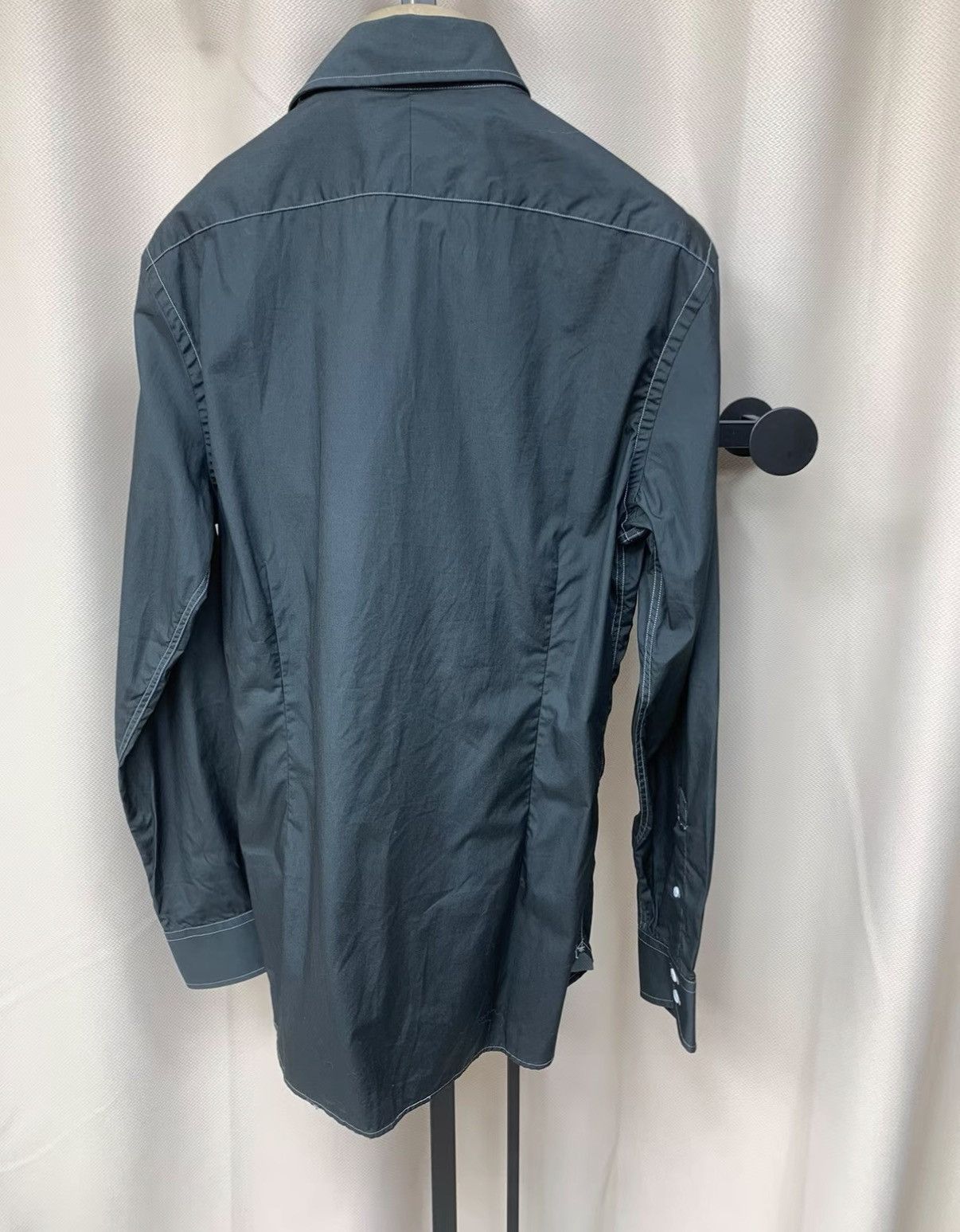 Tom Ford TOM FORD Dark Green Mercerized Cotton Formal Shirt Size US L / EU 52-54 / 3 - 7 Thumbnail
