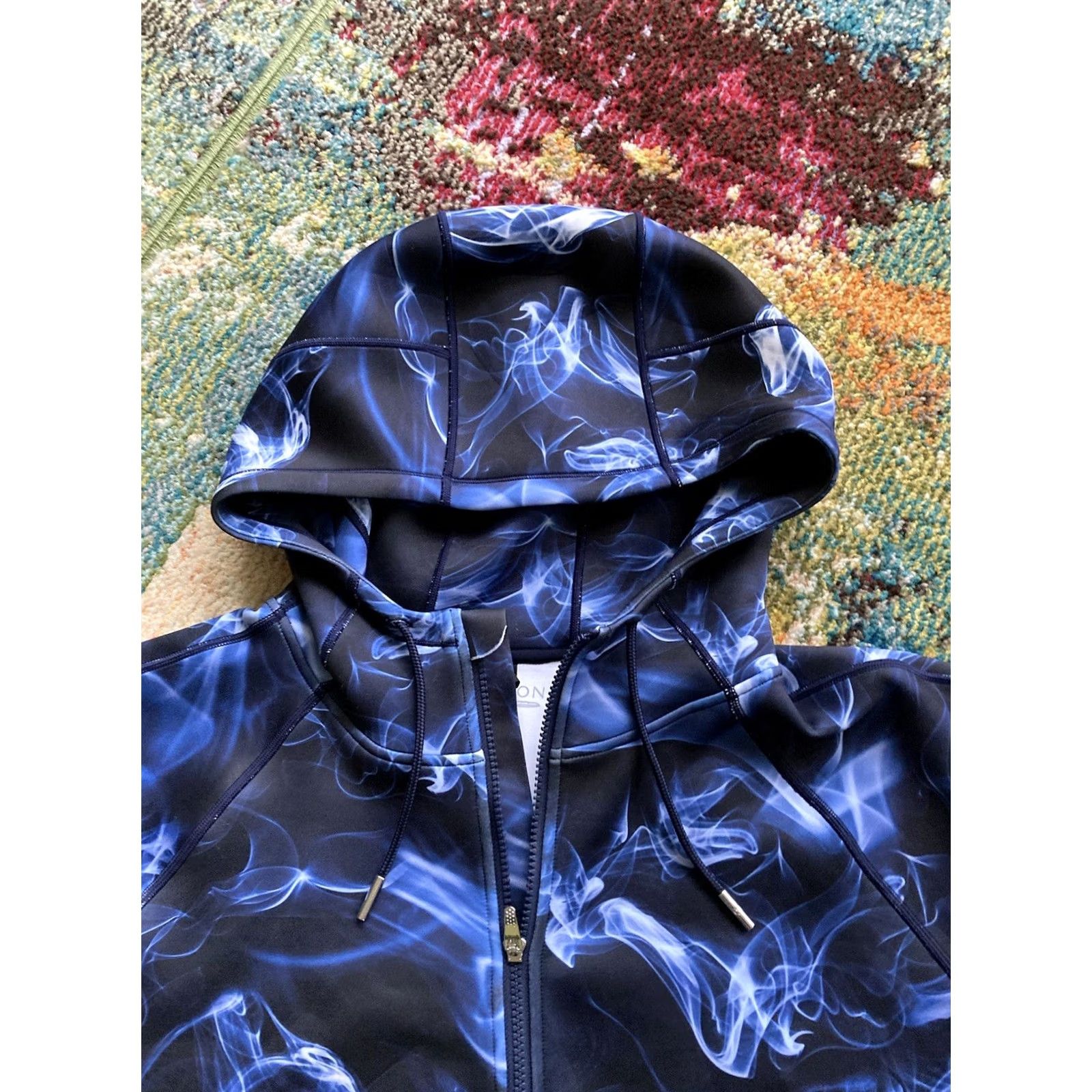 Vintage Greyson Hoodie Womens XL Cropped Ghost Dancer Blue Stretch Polyester Spandex Activewear Golf Ghost Womens XL Blue Size XL / US 12-14 / IT 48-50 - 4 Thumbnail