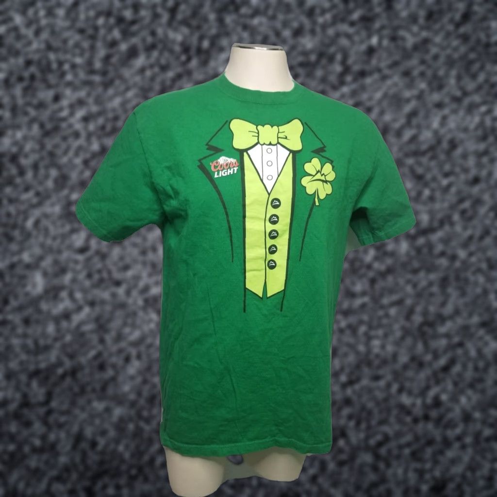 Delta VINTAGE Mens L Coors Light Beer Tuxedo St. Patrick's Day T Shirt Double-Sided Size US L / EU 52-54 / 3 - 1 Thumbnail