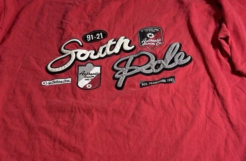 Southpole × Vintage Southpole Mens XL Red T-shirt Y2K 100% Cotton USA AUTHENTIC Size US XL / EU 56 / 4 - 2 Thumbnail