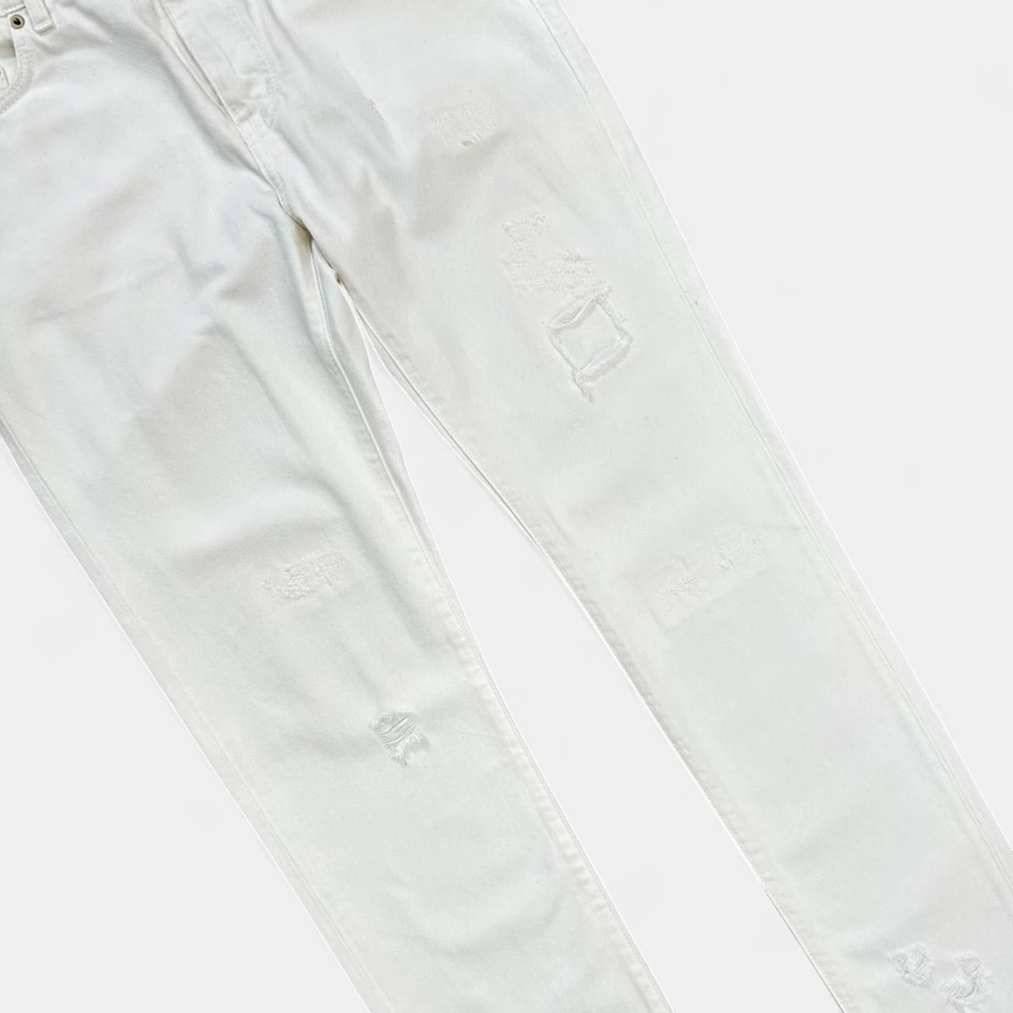 Saint Laurent Paris Saint Laurent D10 2016 Distressed White Skinny Jeans Size US 32 / EU 48 - 2 Thumbnail