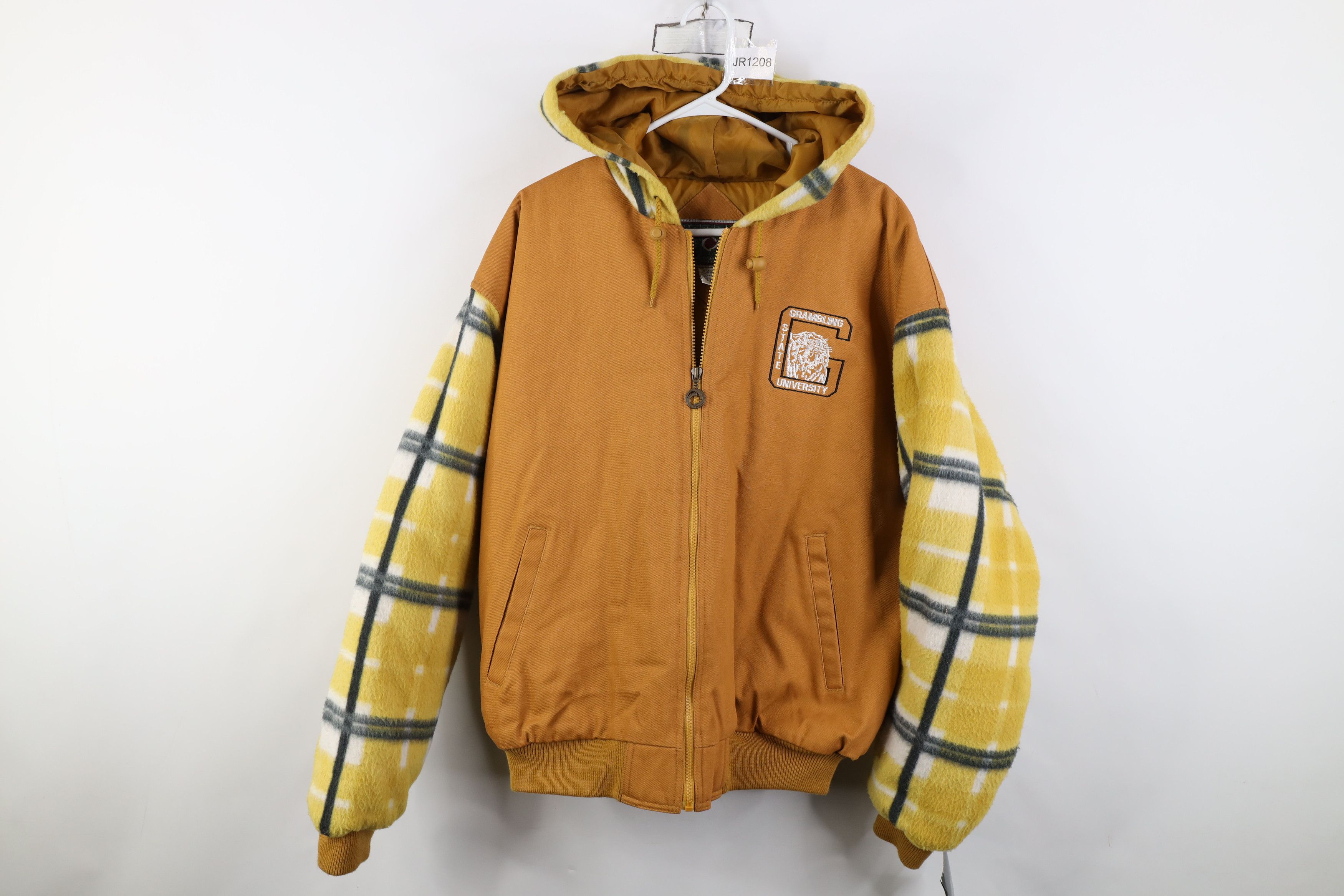 Vintage Deadstock Vintage 90s University Hooded Canvas Bomber Jacket Size US L / EU 52-54 / 3 - 1 Thumbnail