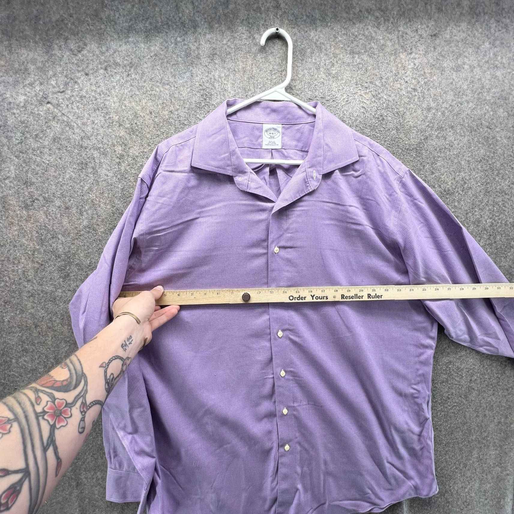 Brooks Brothers Brooks Brothers Dress Shirt Mens 18 6/7 Purple Check Slim Fit 346 Non Iron Shirt Mens 18 6/7 Purple Check Slim Fit 346 Non Iron Size 48R - 3 Thumbnail