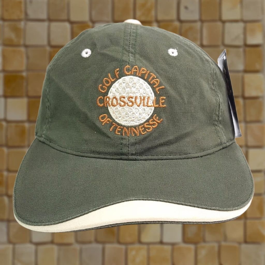Vintage VINTAGE Crossville Golf PGA Stretch Outdoor Sports Hat Baseball Cap Mens Green 90s Town Talk Vintage Hat Size ONE SIZE - 1 Thumbnail