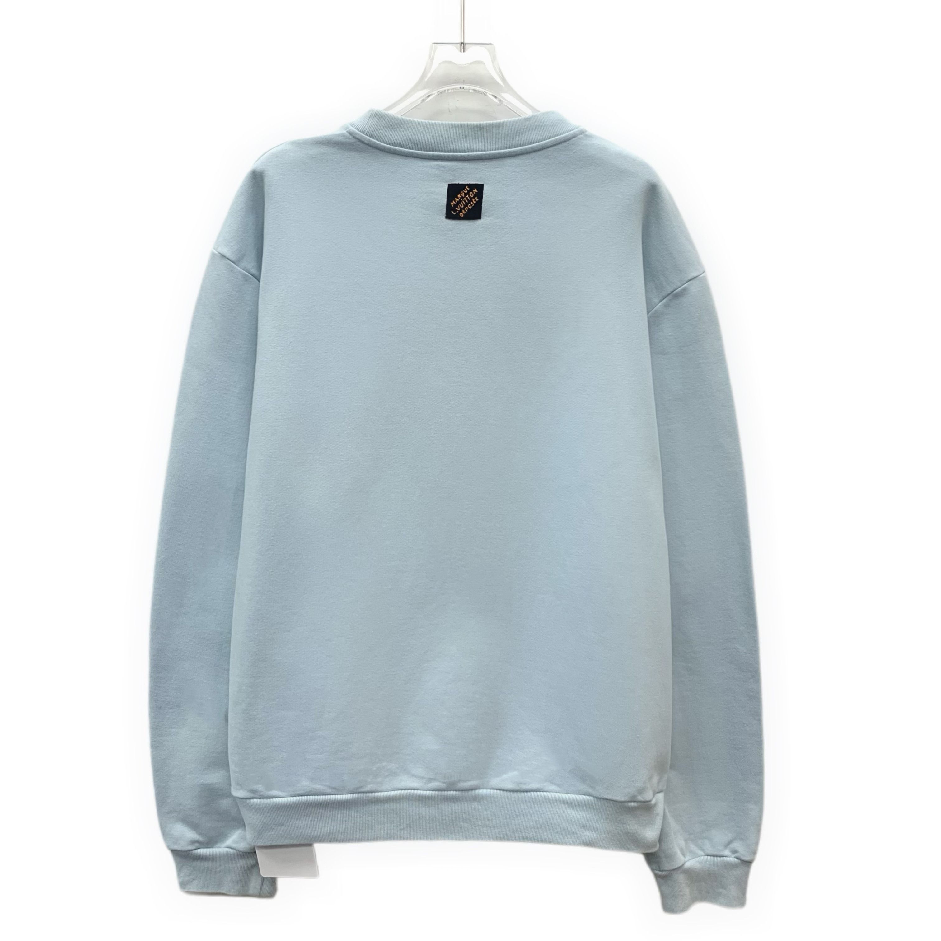 Louis Vuitton Louis Vuitton Logo Embroidered Sweatshirt Light Blue (XL) Size US XL / EU 56 / 4 - 2 Thumbnail