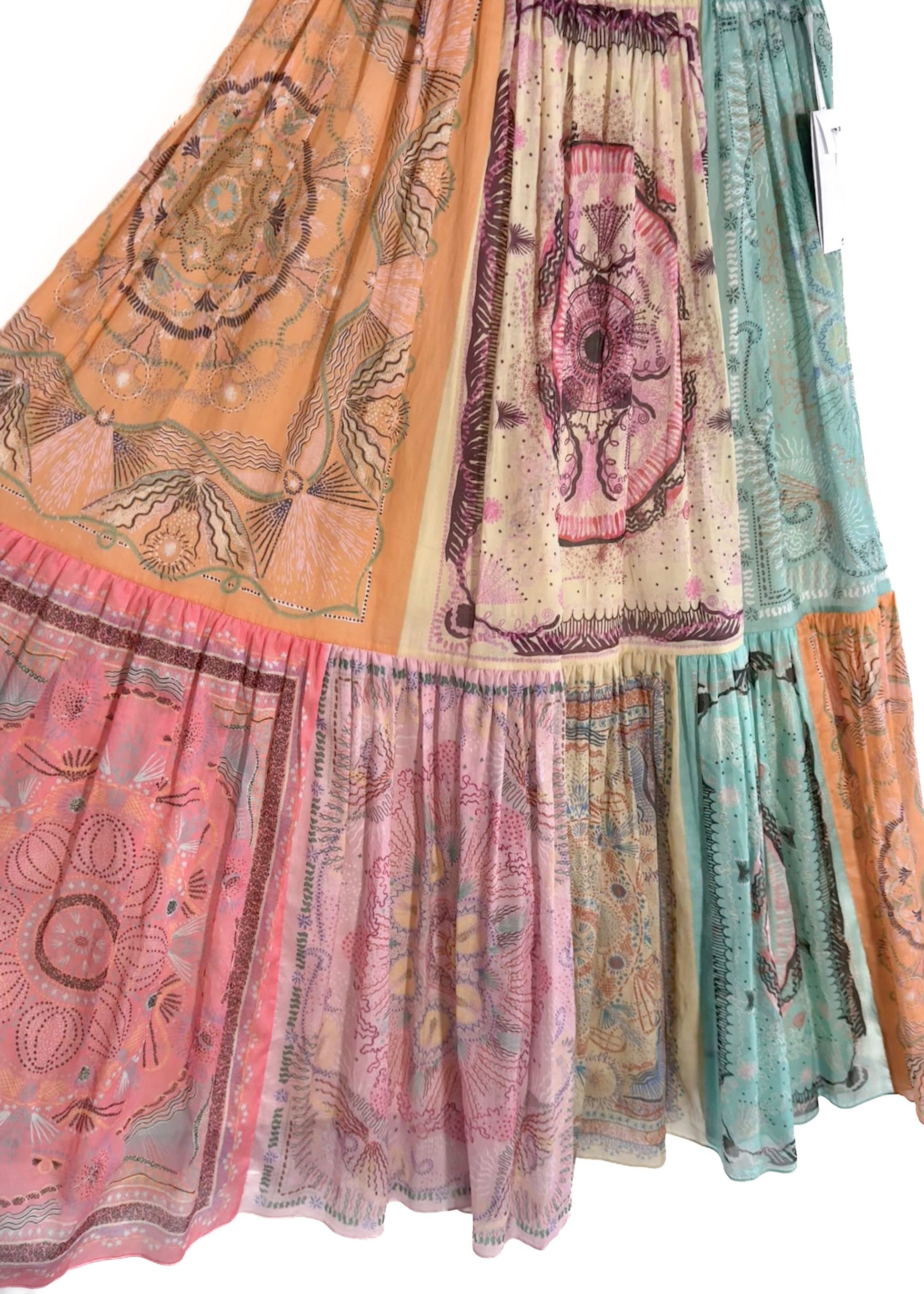 Dior Christian Dior Bohemian Patchwork Multicolour Paisley Skirt Size 28" / US 6 / IT 42 - 3 Thumbnail