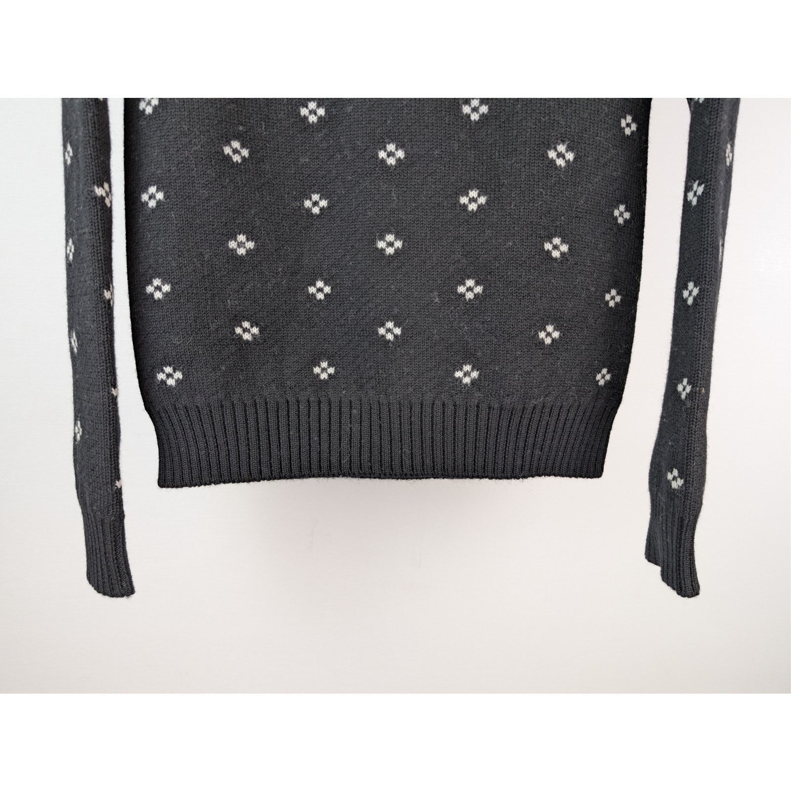 Saint Laurent Paris o1rshd1 Nordic Knit Wool Reindeer Sweater in Black Size US L / EU 52-54 / 3 - 4 Thumbnail
