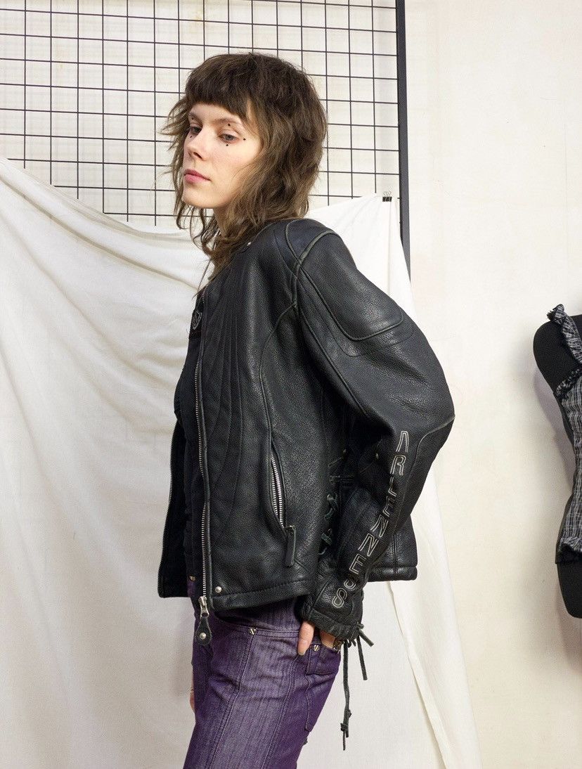 Vintage ARLENNESS motorcycle leather jacket with lace up&embroidery Size M / US 6-8 / IT 42-44 - 16 Thumbnail