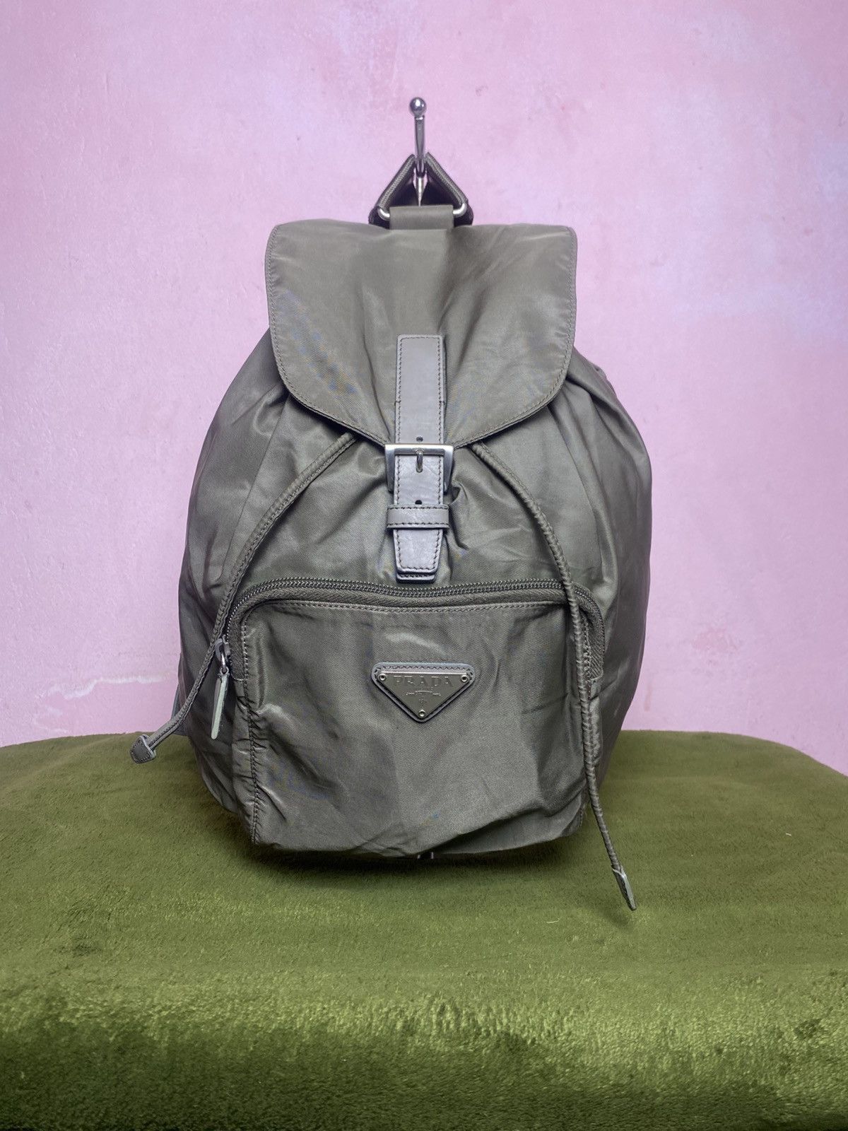 Prada Prada Tessuto Olive Green Nylon Backpack Size ONE SIZE - 15 Thumbnail
