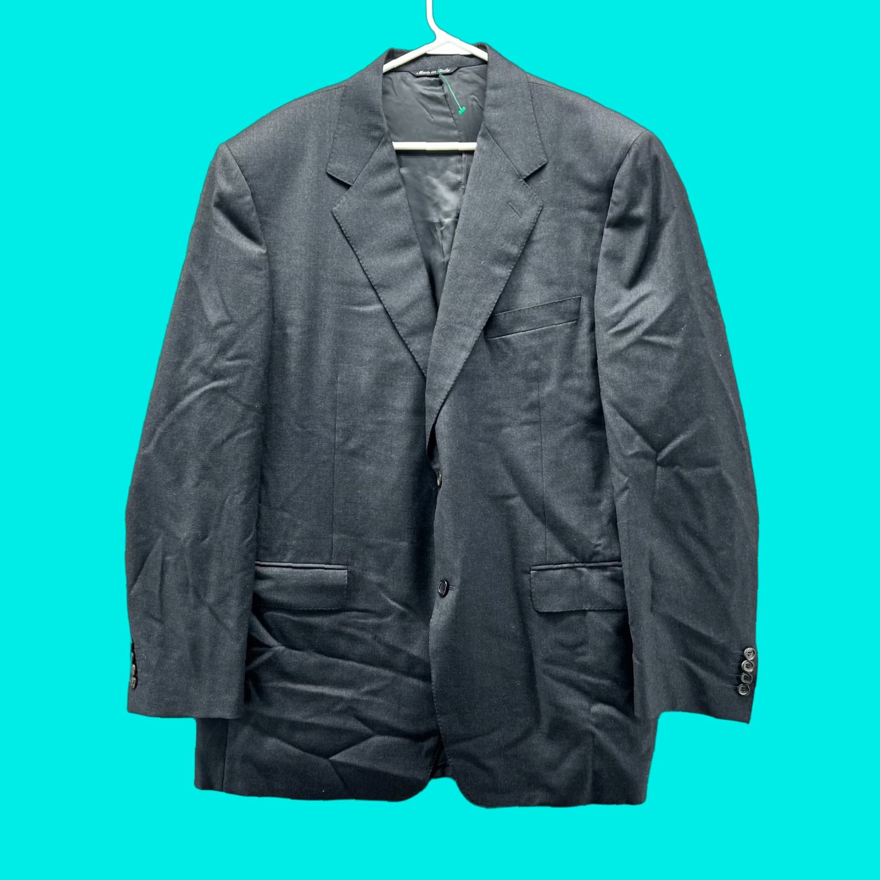 Canali Canali Blazer Men 48US/58R Black Wool Single-Breasted Two-Button Italy Vintage? No, Regular Size 48R - 1 Thumbnail